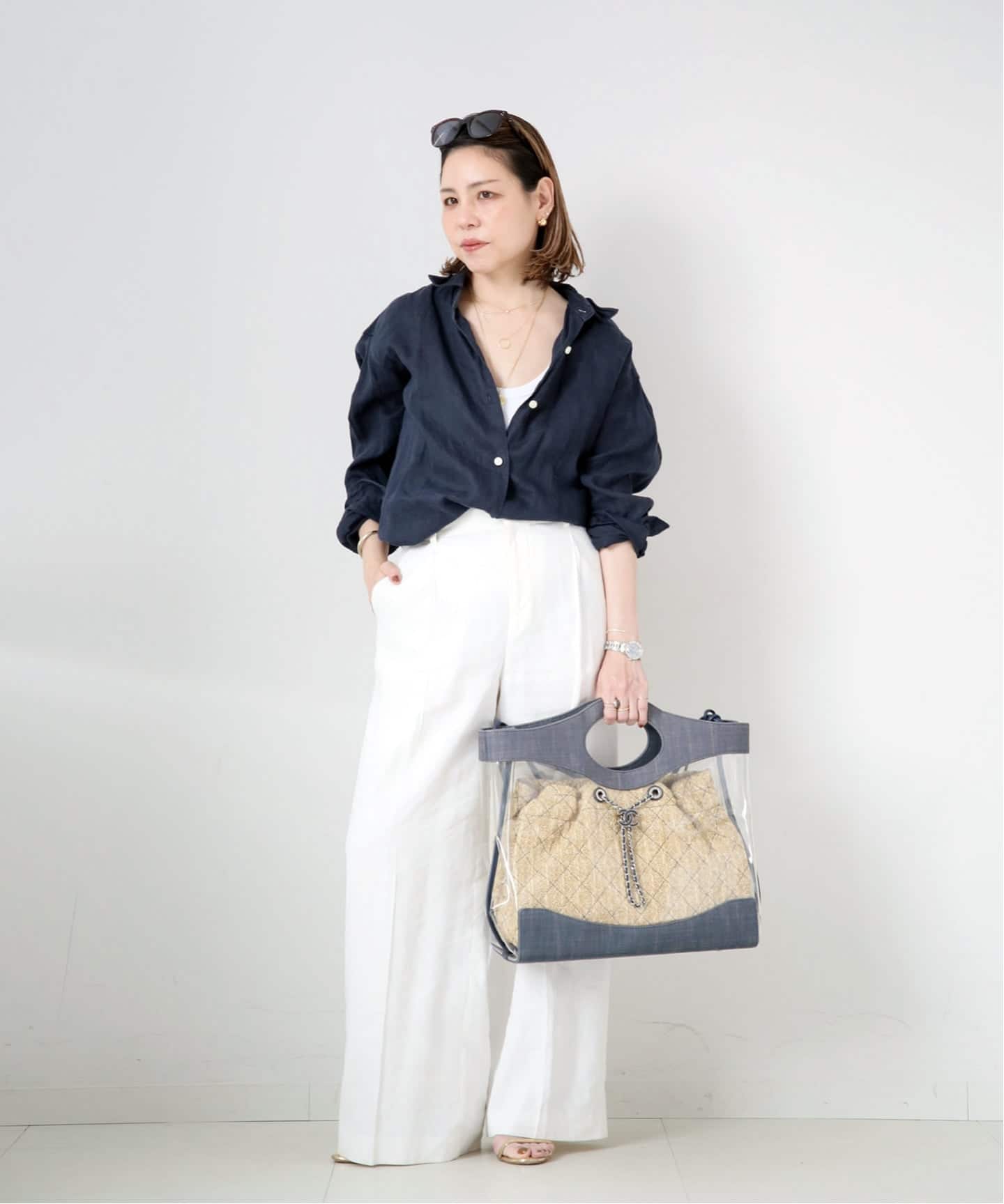 【ビンテージ】シャネル顧客限定配布品NOTES DE VOYAGE CHANEL VINTAGE CHANEL/シャネル】ハンドバッグ 2way raffia（ハンドバッグ