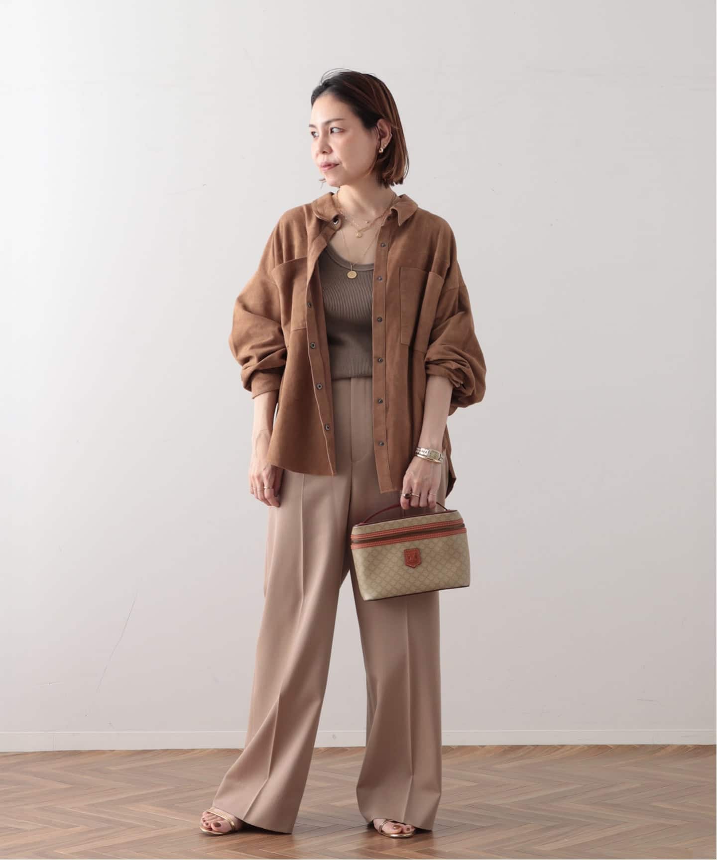 VINTAGE CELINE/セリーヌ】macadam バニティバッグ（ハンドバッグ