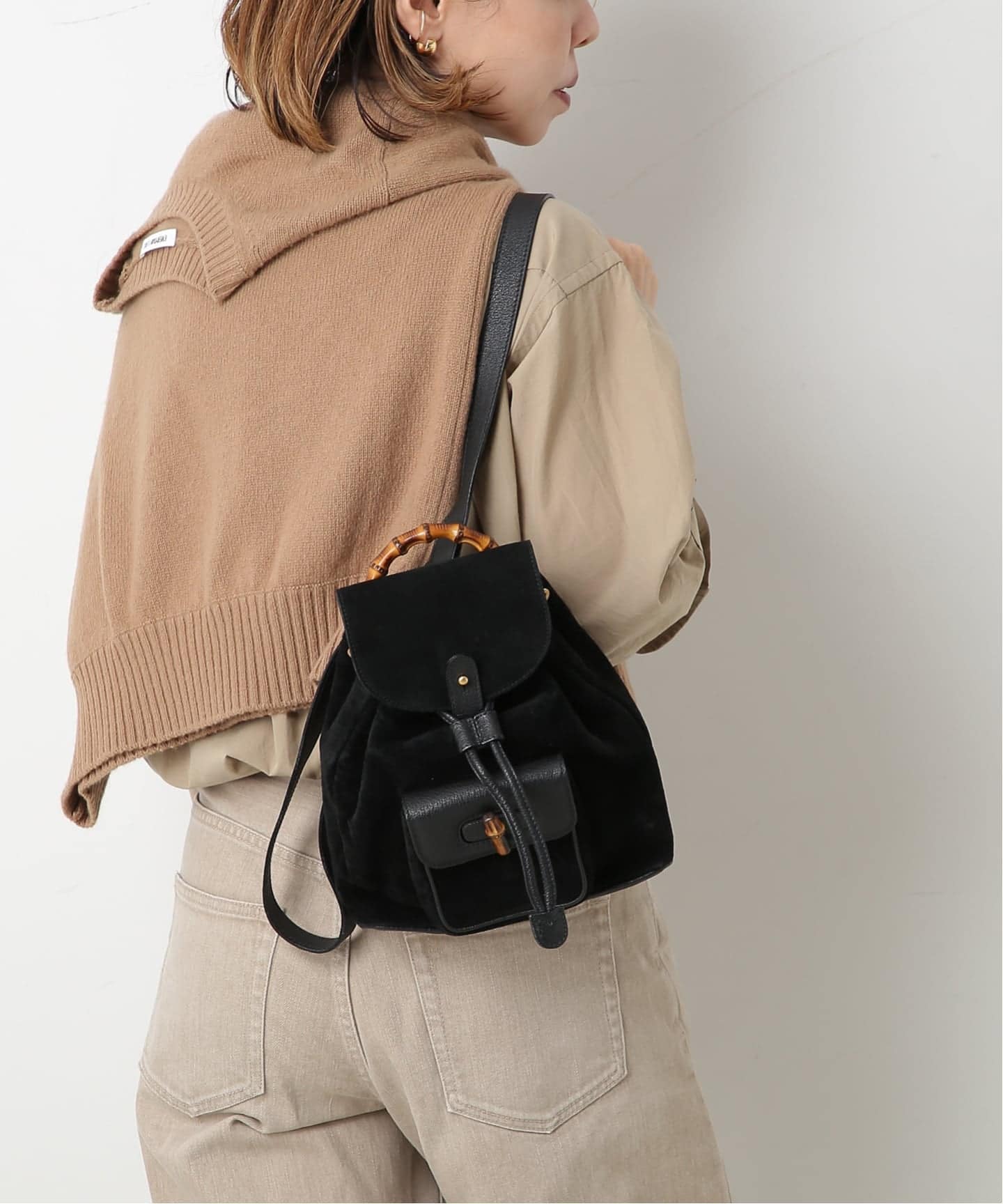 VINTAGE GUCCI/グッチ】Bamboo backpack mini suede（バックパック