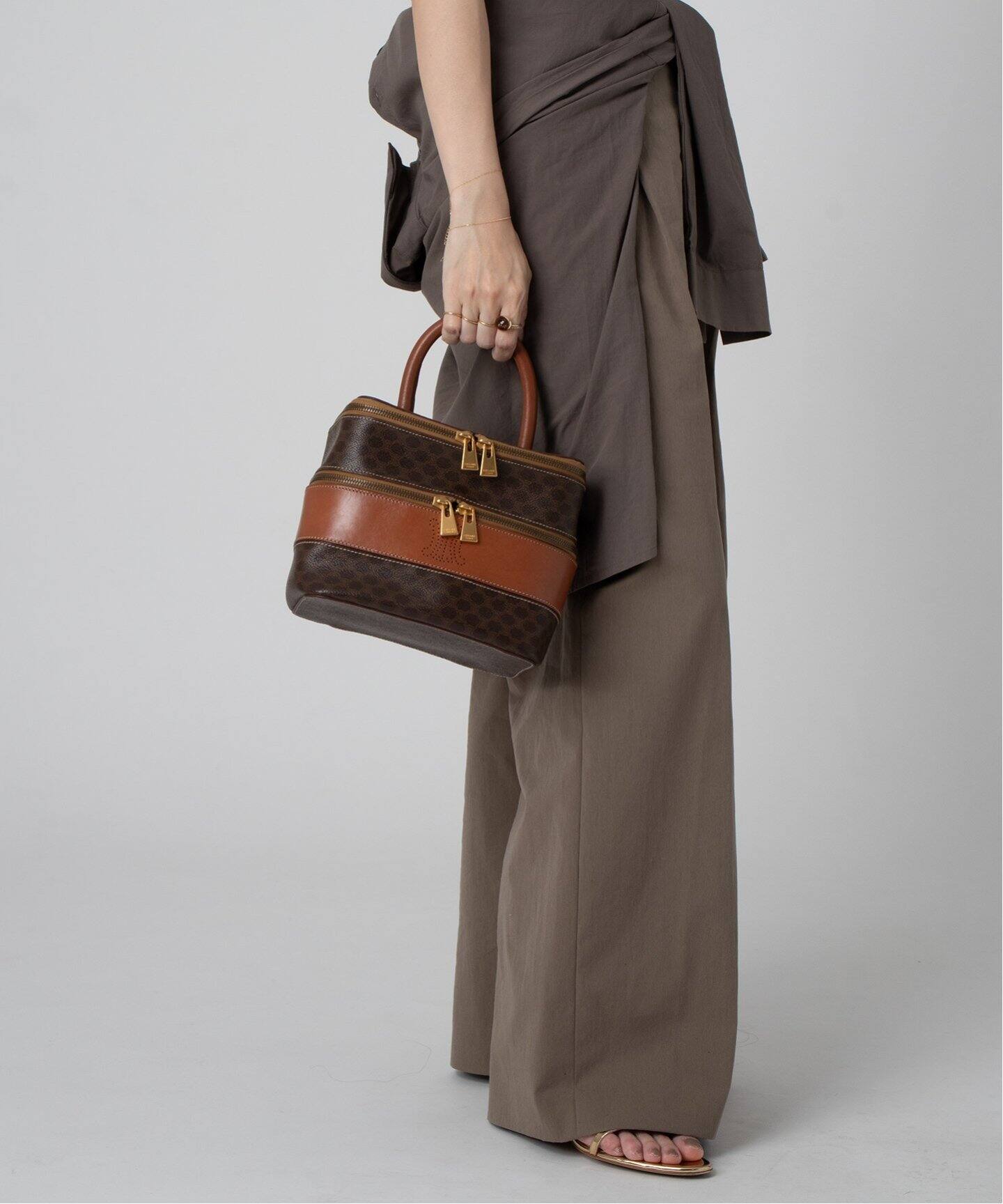 VINTAGE CELINE/セリーヌ】macadam バニティバッグ