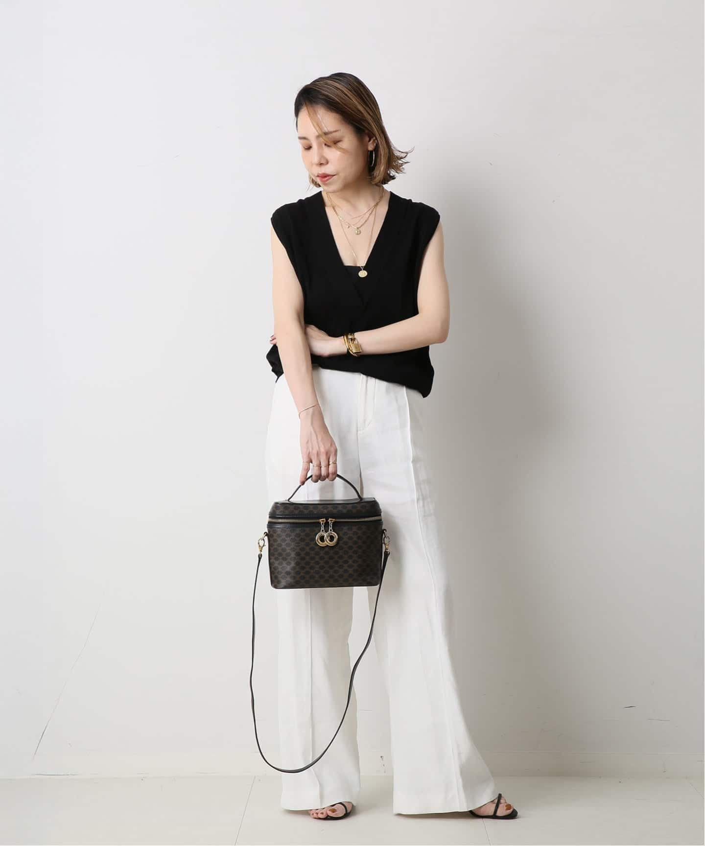 VINTAGE CELINE/セリーヌ】バニティバッグ 2way macadam（ショルダー