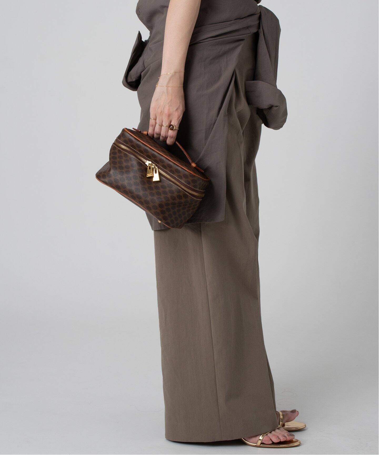セリーヌビンテージ　マカダム　バニティバッグ VINTAGE CELINE/セリーヌ】macadam バニティバッグ