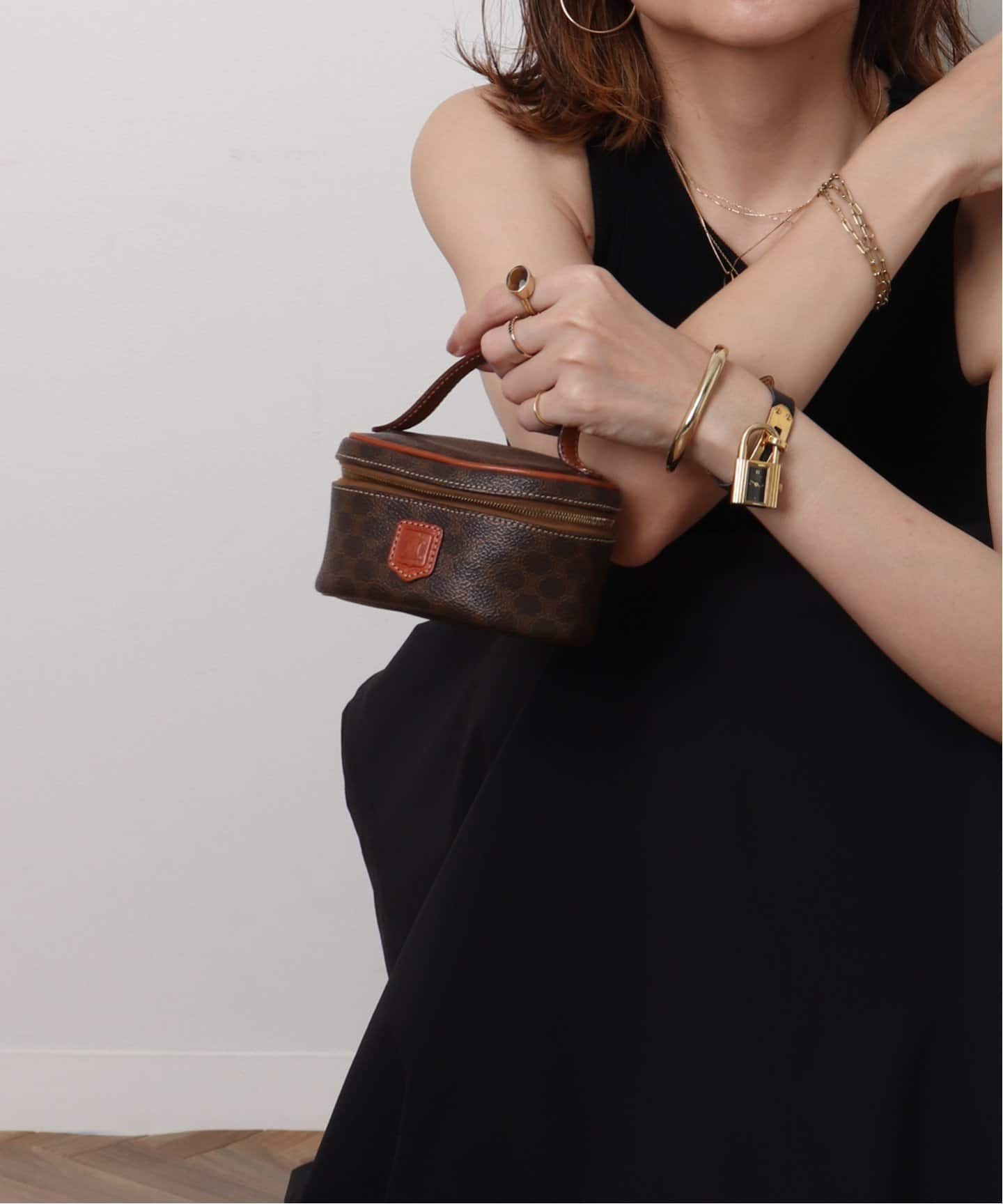 ●極美品✨　セリーヌ　アクセサリーポーチ　ハンドバッグ　バニティ　マカダム柄 VINTAGE CELINE/セリーヌ】macadam ミニバニティバッグ