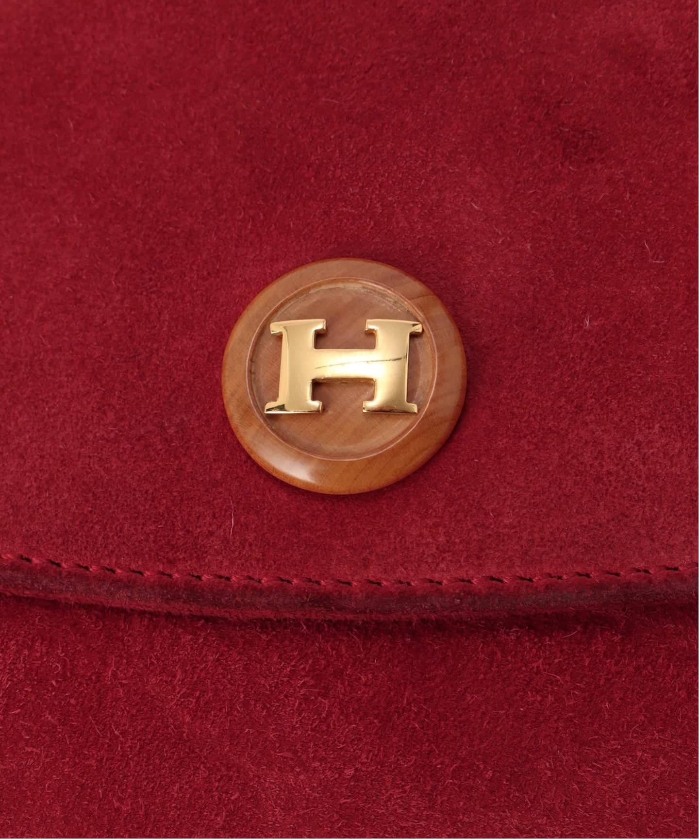 HERMES エルメス　Hロゴ　クラッチバッグ　赤　スナップボタン VINTAGE HERMES/エルメス】Pochette rio（クラッチバッグ