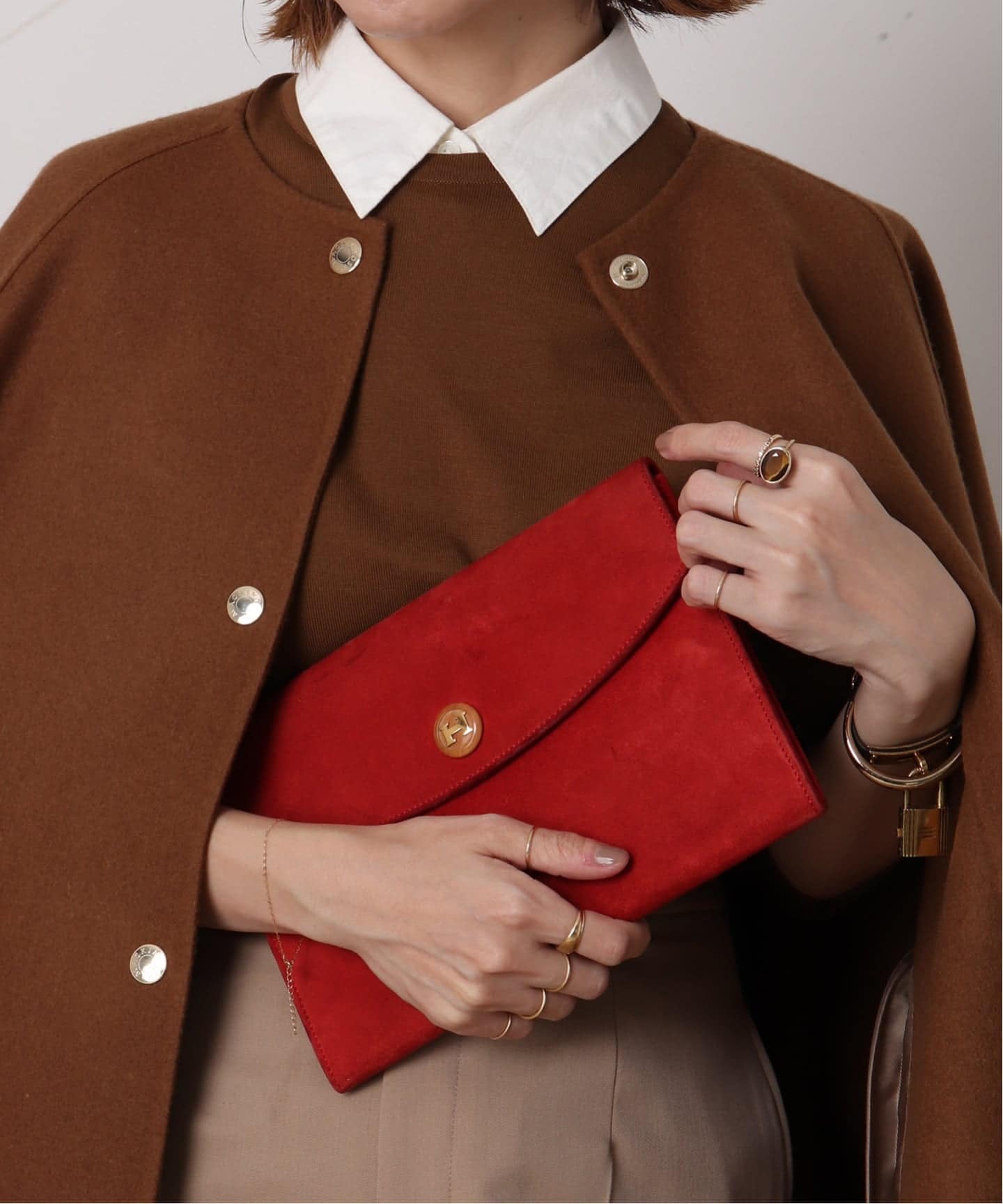 VINTAGE HERMES/エルメス】Pochette rio（クラッチバッグ