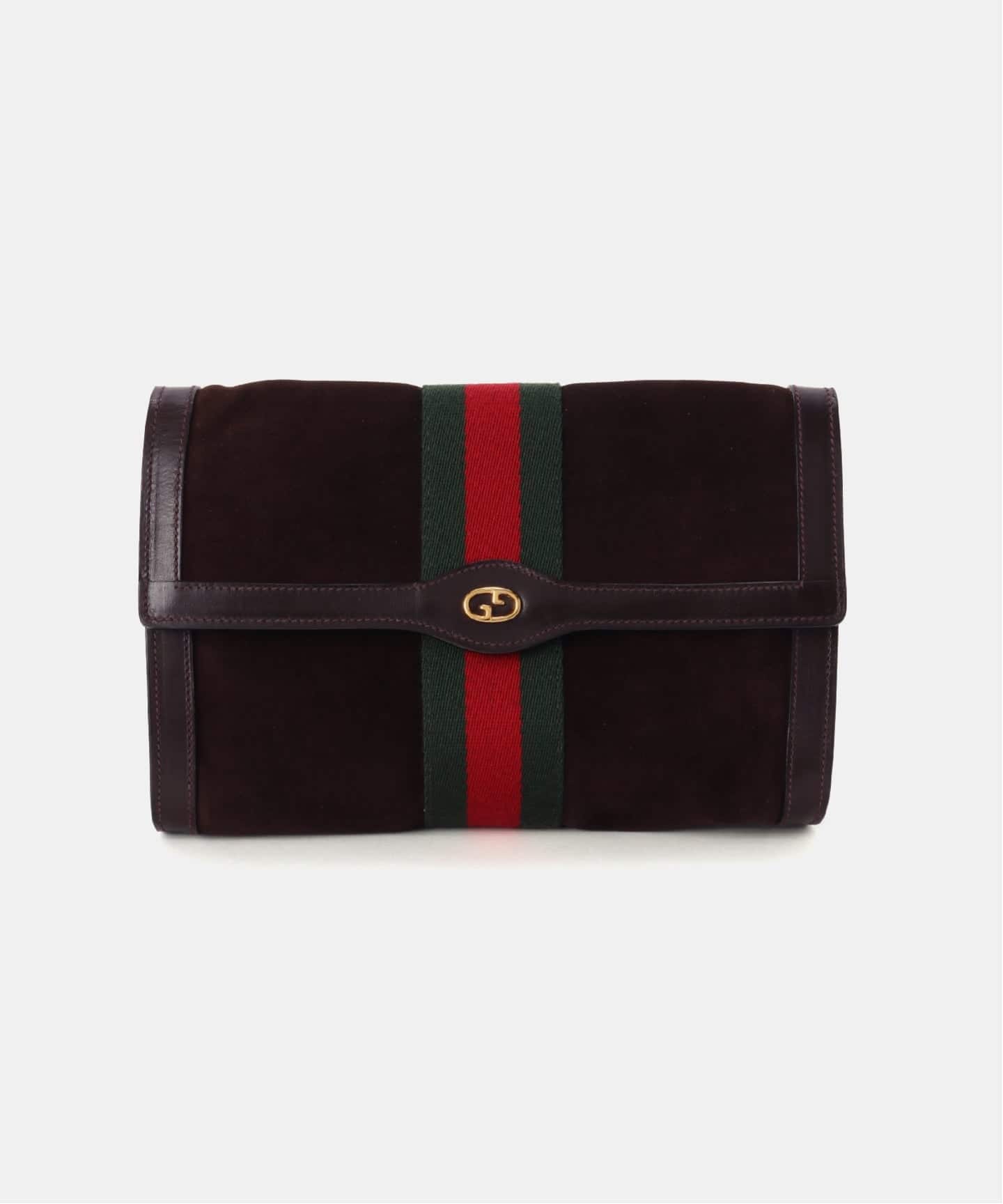 VINTAGE GUCCI/グッチ】 クラッチバッグ web suede（クラッチバッグ