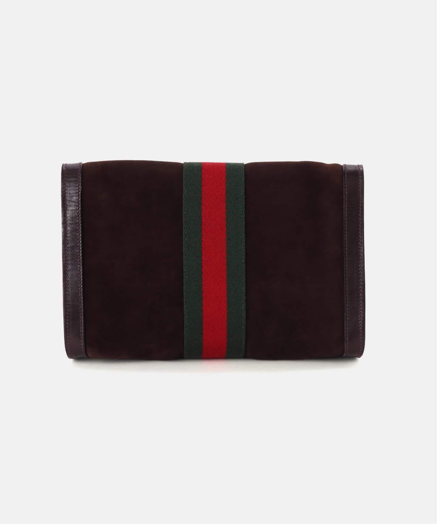 VINTAGE GUCCI/グッチ】 クラッチバッグ web suede（クラッチバッグ