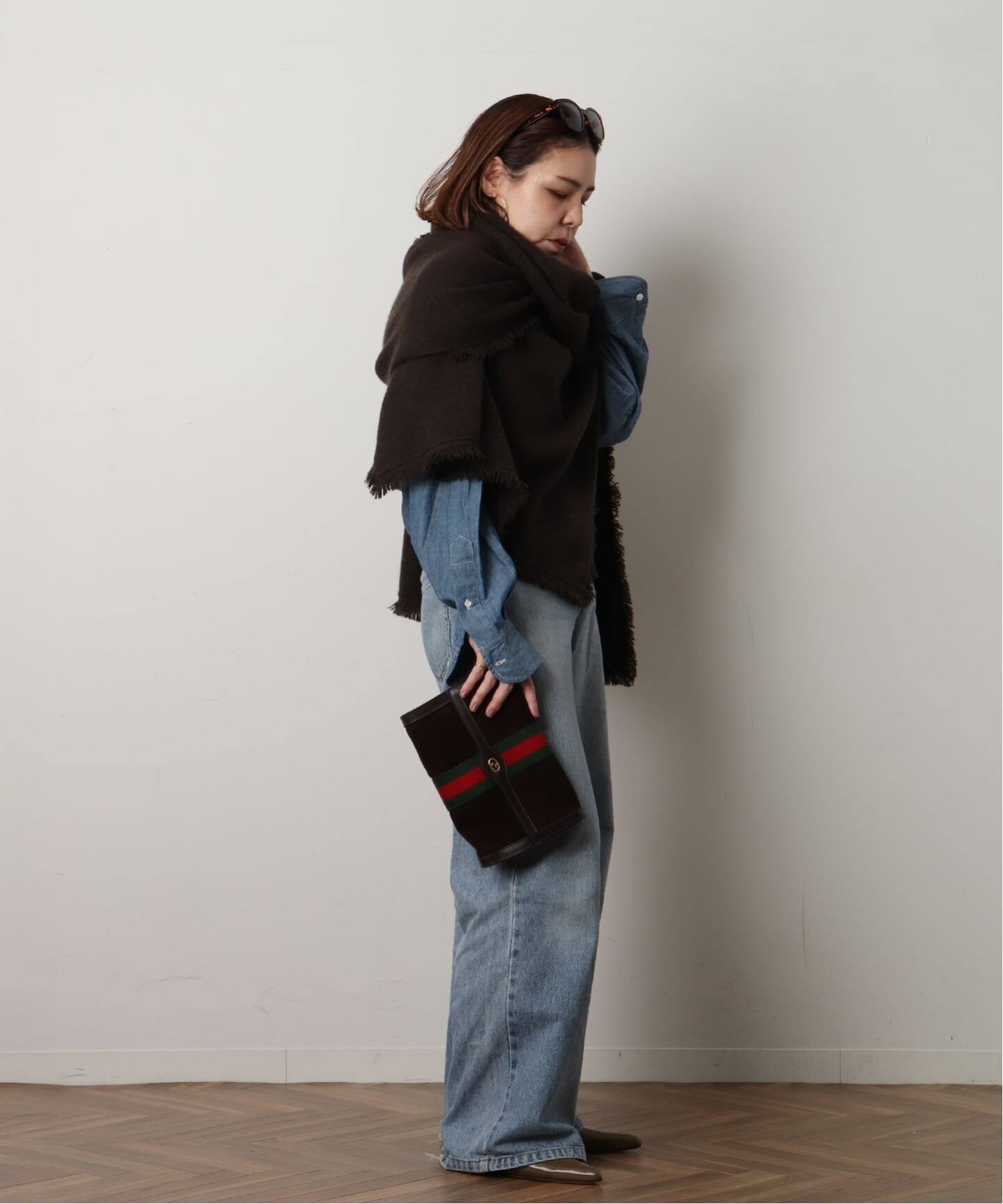 VINTAGE GUCCI/グッチ】 クラッチバッグ web suede（クラッチバッグ