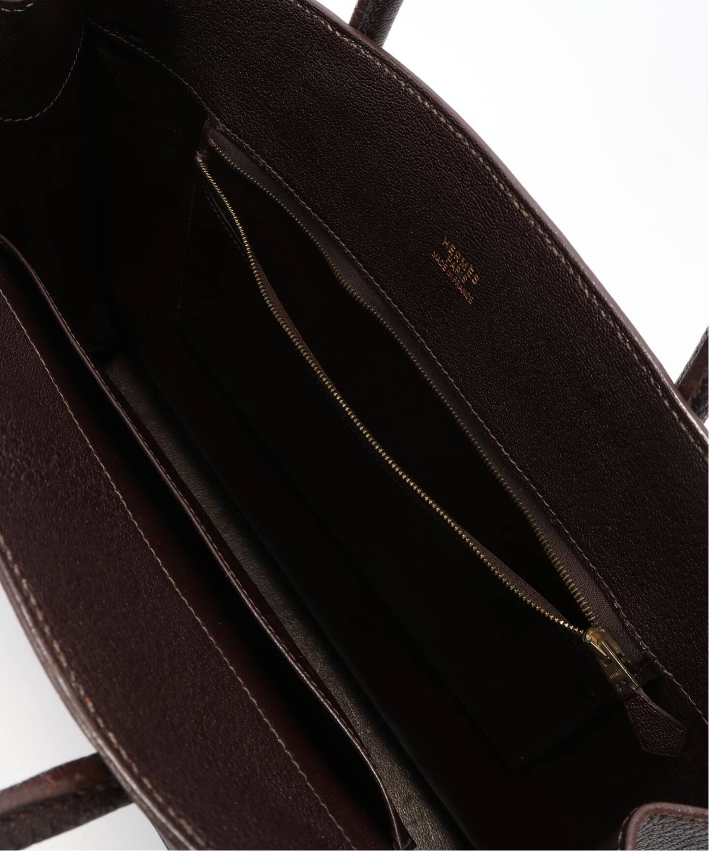 VINTAGE HERMES / エルメス ホワイトバス GM ブラウン（ハンドバッグ