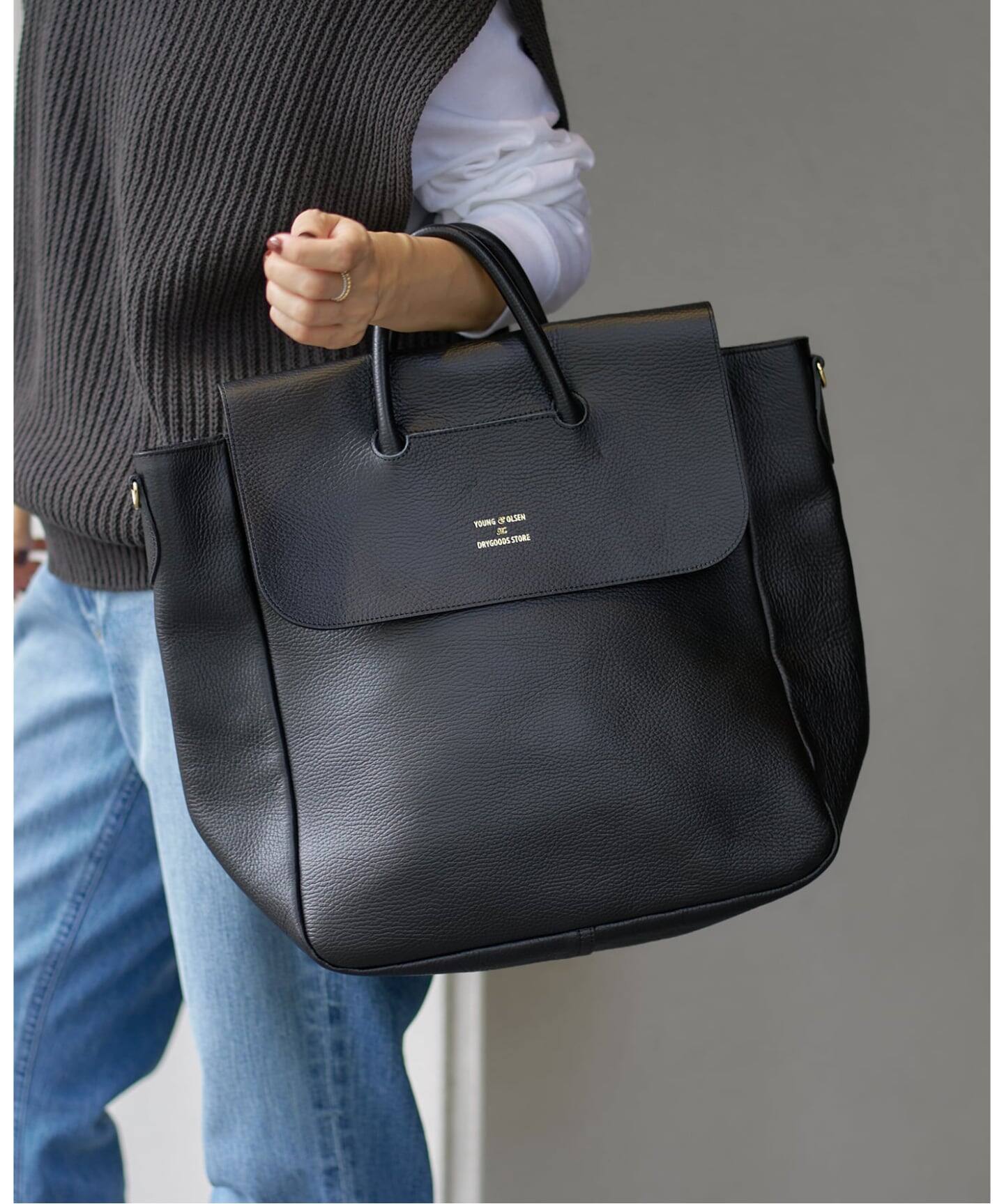 YOUNG&OLSEN/ヤングアンドオルセン EMBOSSED LEATHER TOTE M（トート 