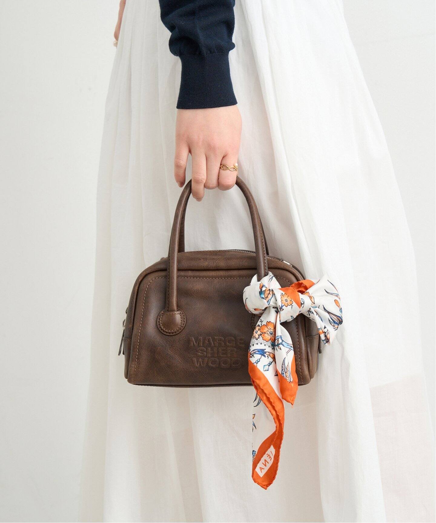 ★MARGE SHERWOOD★SOFT TOTE MINI★ソフトトートミニ★バック★ Marge Sherwood soft tote mini handbag brown hush nubuck