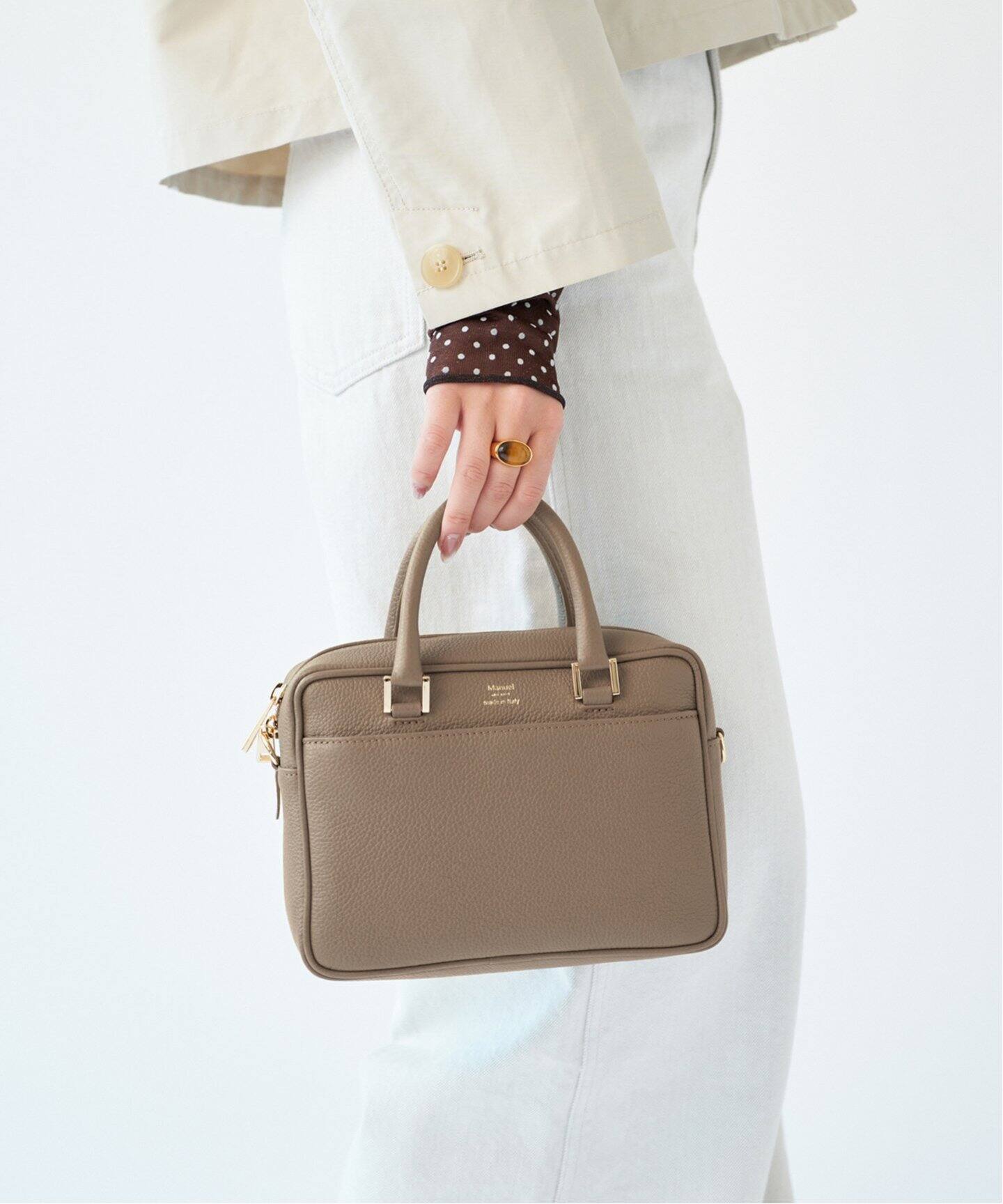 追加4》Manuel MILANO/マニュエルミラノ 別注 レザーバッグ MIDI