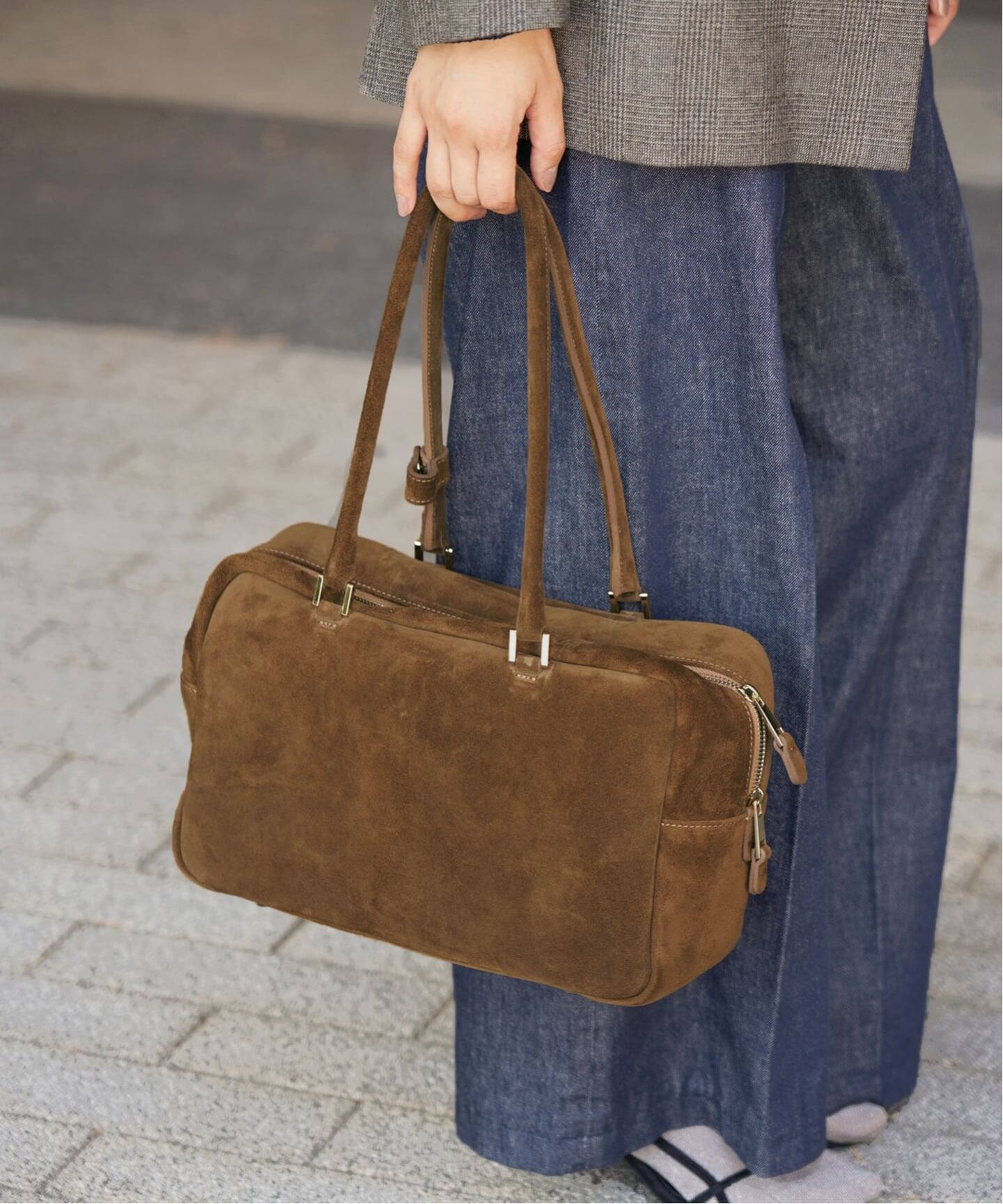 Manuel MILANO SUEDE スエードボストンバッグ　キャメル 追加予約》Manuel MILANO/マニュエルミラノ SUEDE BOSTON