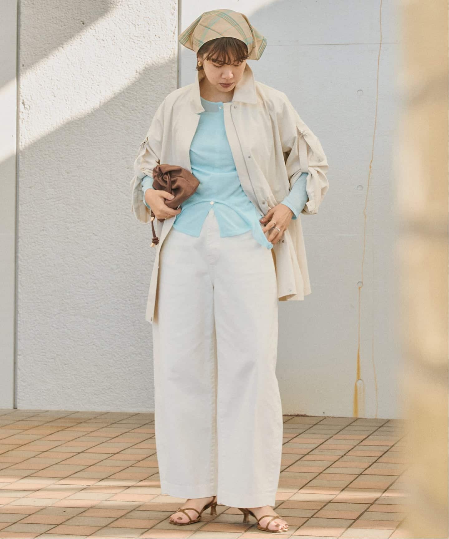 【新品未使用】スローブイエナ スムース3way巾着バッグ スローブ イエナ SLOBE IENA 《追加》SLOBE 3WAY スムース巾着バッグ