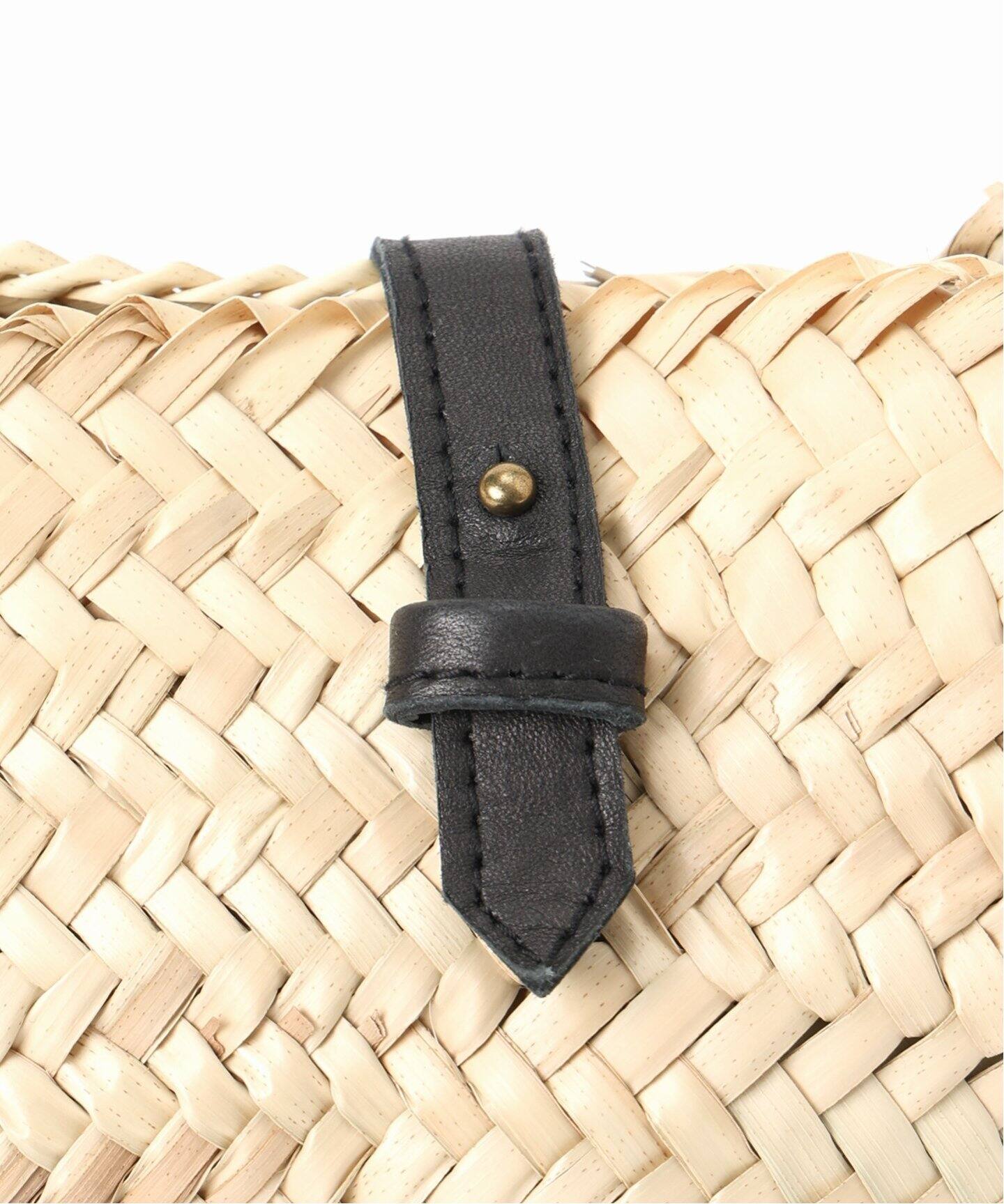 KECH LeS ESSENTIELS RAFFIA LEATHER FLAP MINI KBG-2341（かご