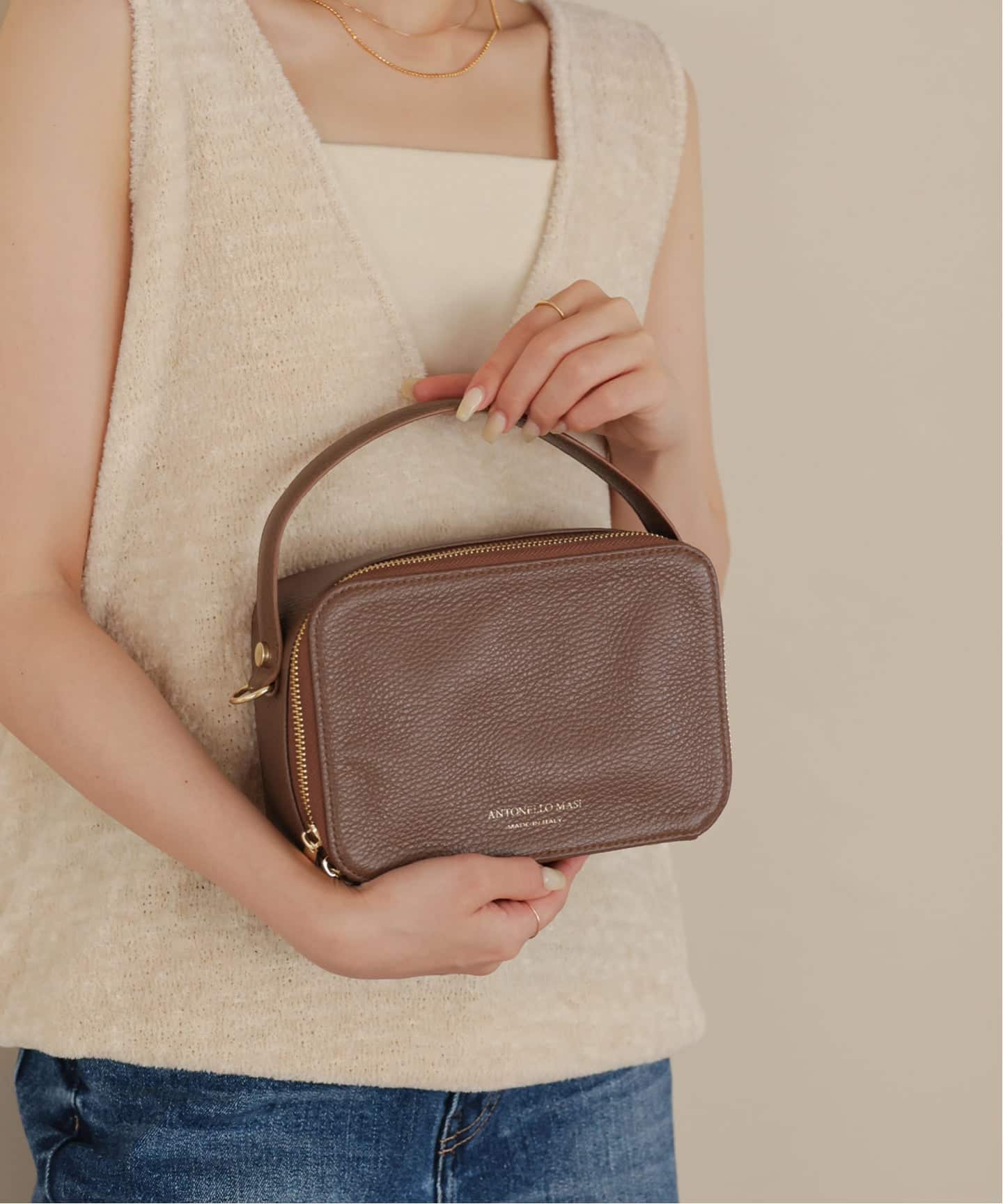 アントネッロマージ SLOBE別注 レザーハンドルバッグ ANTONELLO MASI/アントネッロマージ SLOBE別注 レザーハンドルバッグ