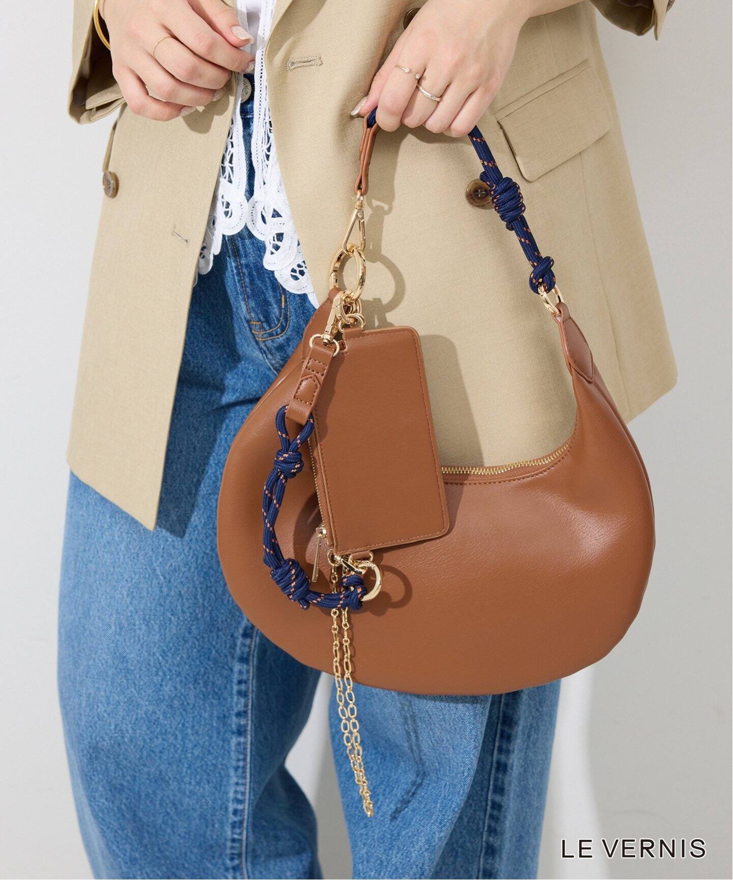 ゆ　LE VERNIS（ル・ベルニ）　パラコードムーン BAG キャメル パラコードムーン BAG/LE VERNIS（ル・ベルニ） キャメル