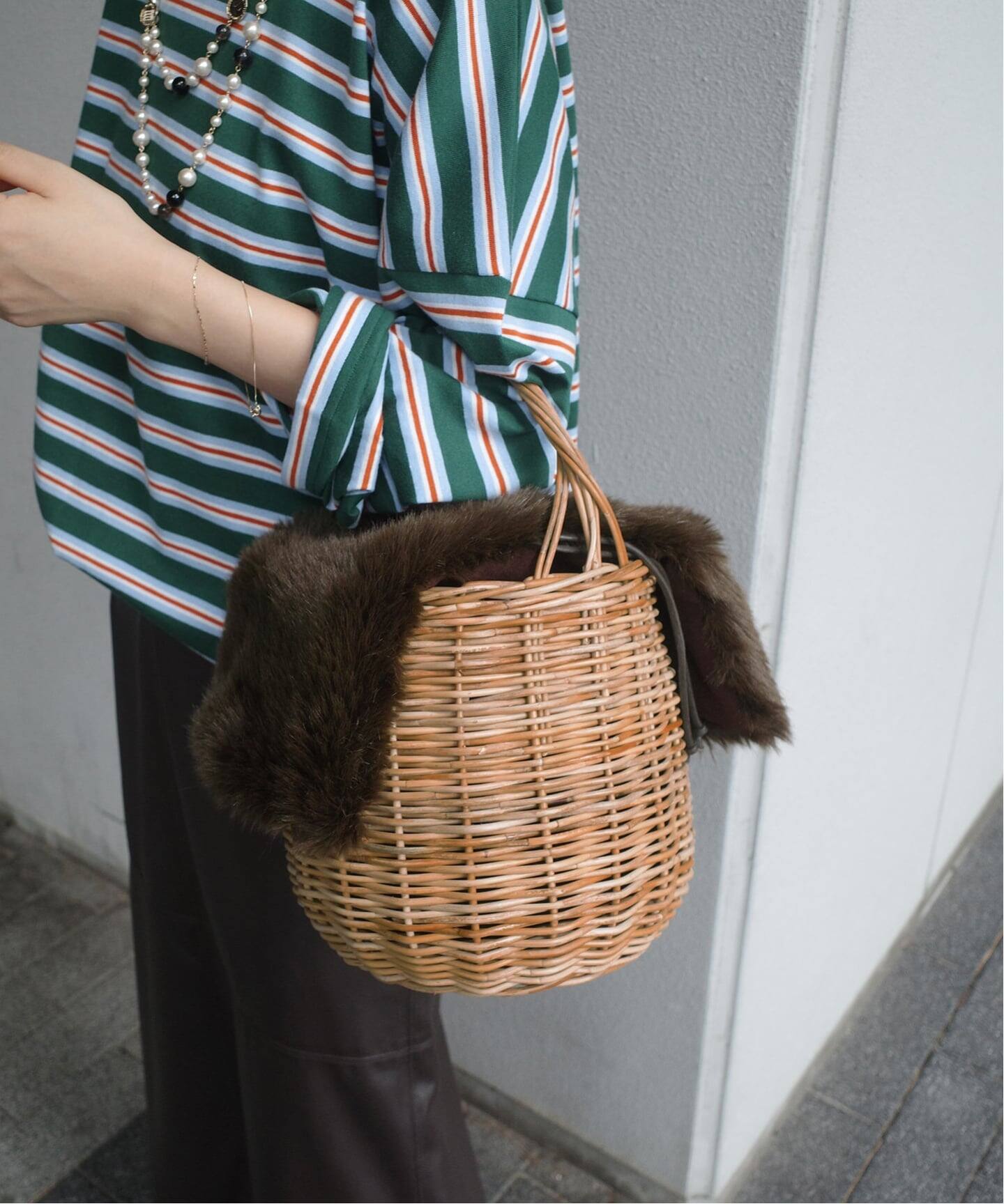 BAGMATI/バグマティ SLOBE別注 ファーカゴバッグ（かごバッグ