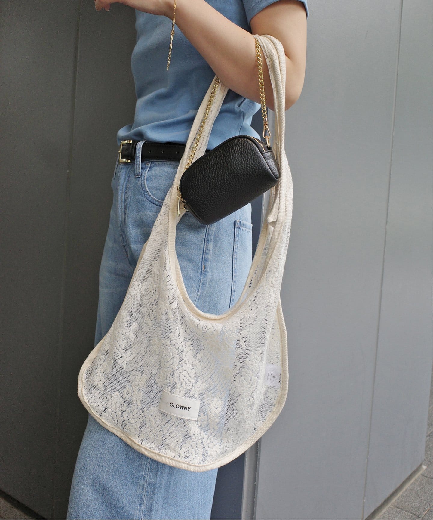 ★送料・関税込★GLOWNY★FLORAL LACE BAG★ MUSINSA | GLOWNY FLORAL LACE BAG (BLACK)