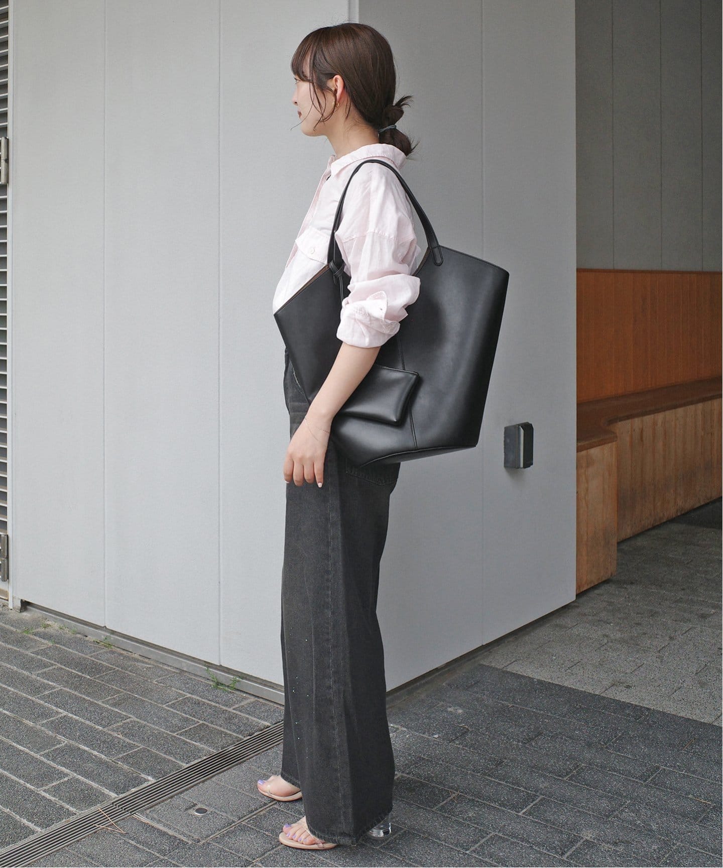 ミィちょ♡SLOBE BIG トートバッグ　ブラック ミィちょ♡SLOBE BIG トートバッグ ブラック WEB限定/追加