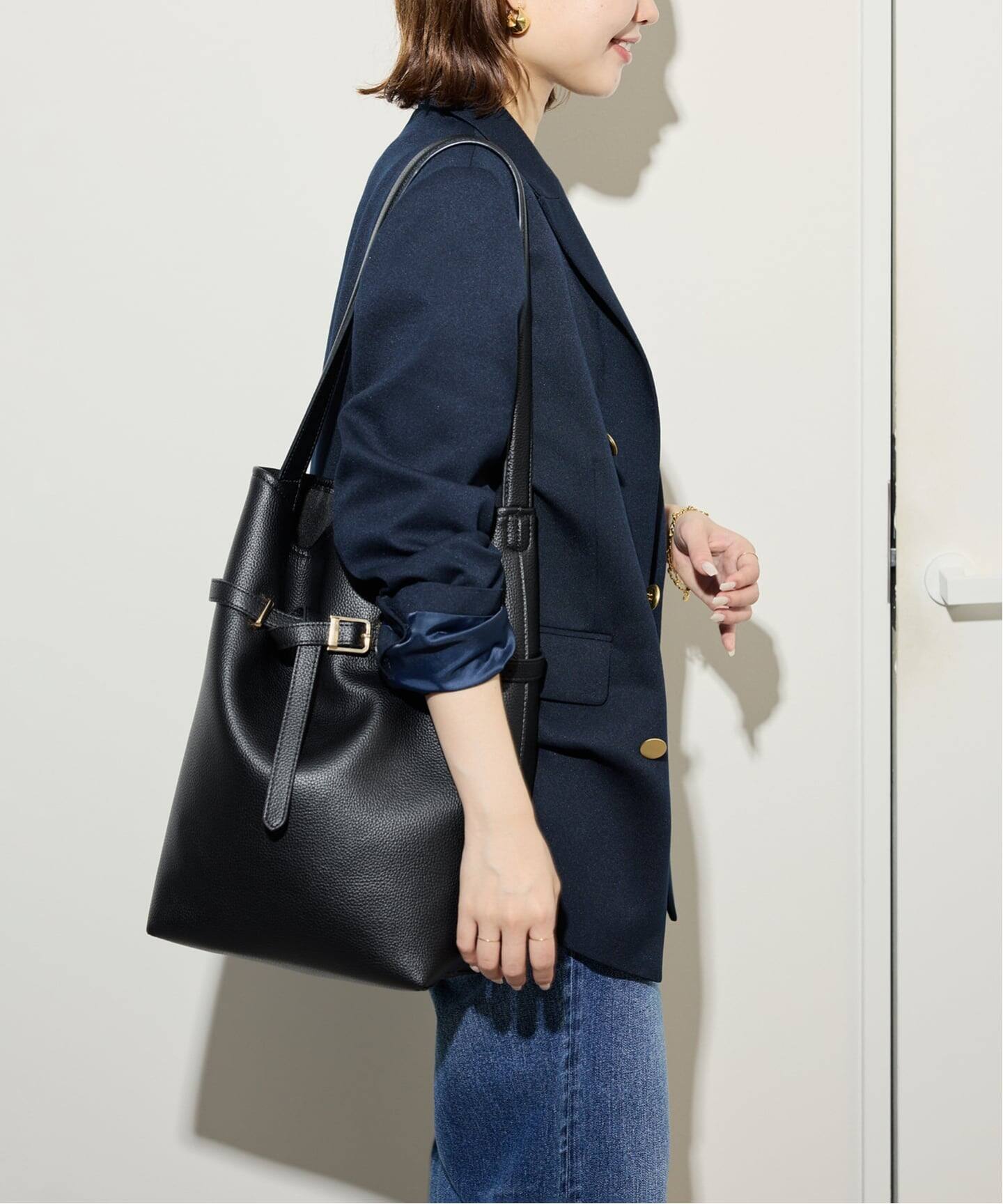 追加3予約》SLOBE ベルトスクエアトートバッグ（ショルダー