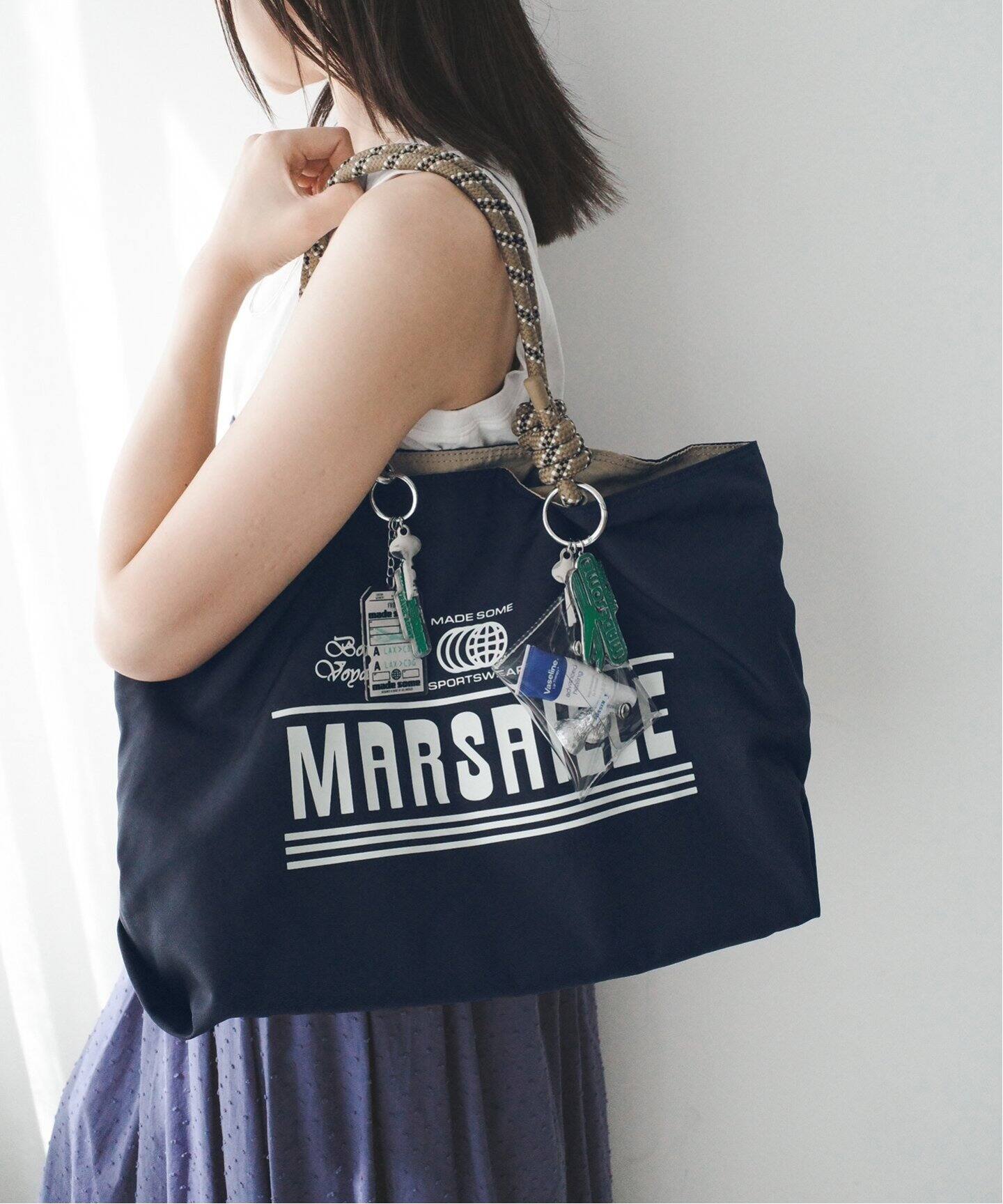 made some sports wear for SLOBE IENA ナイロン LOGO BAG（トート 