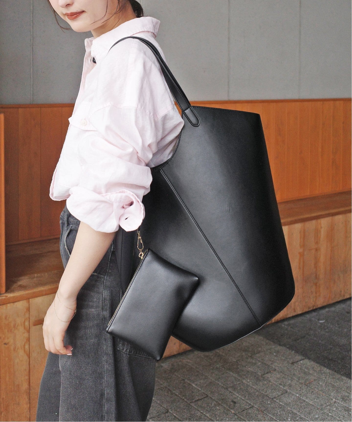 ミィちょ♡SLOBE BIG トートバッグ　ブラック WEB限定/追加》SLOBE BIG トートバッグ（トートバッグ）｜SLOBE