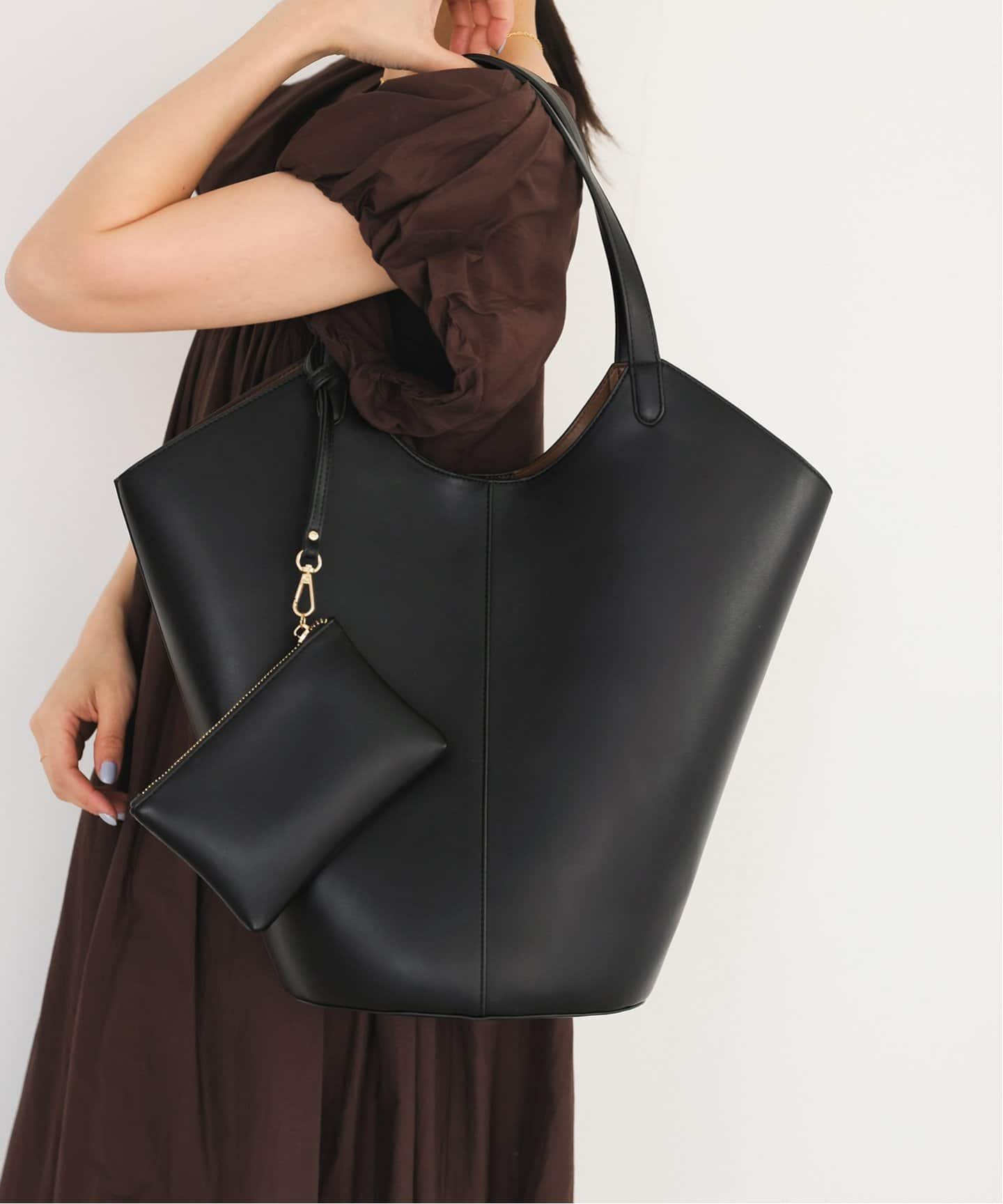 【SLOBE IENA】ビジネスバッグ トートバッグ　黒 美品スローブイエナ BIGトートバッグ ブラック SLOBE IENA