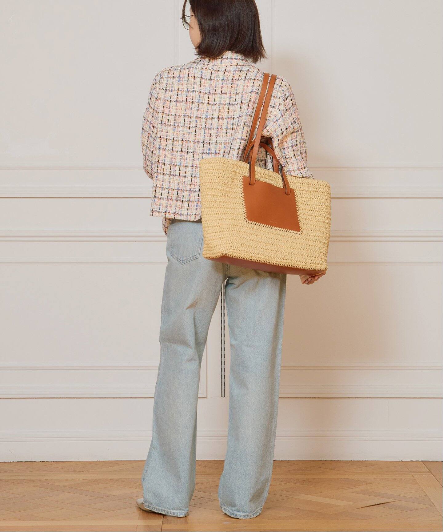 ULLA JOHNSON/ウラ ジョンソン LALI LARGE RAFFIA TOTE バッグ（かご 