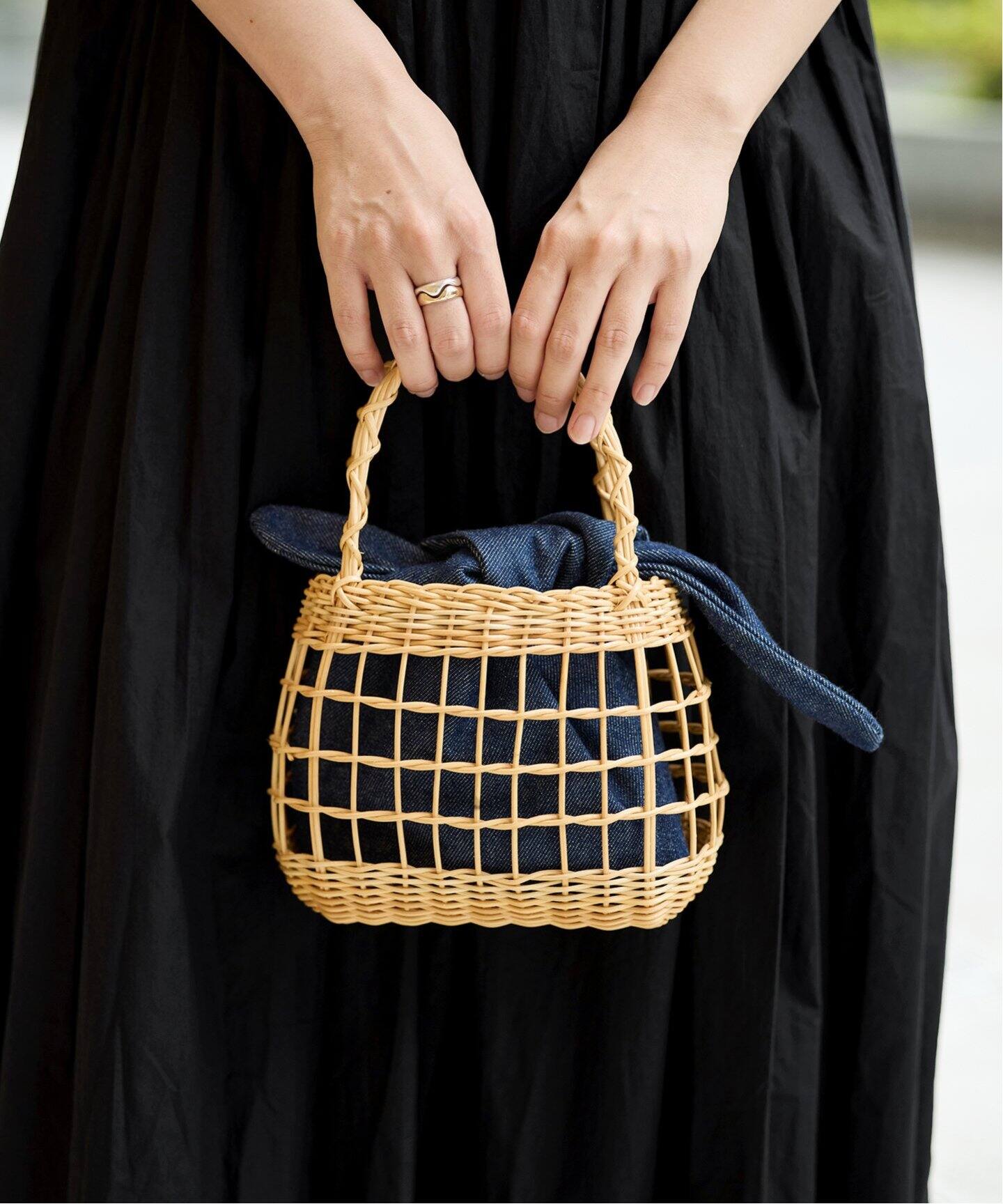 Maria la rosa/マリア ラ ローザ SMALL WAPITI NET W/JEAN PO バッグ  