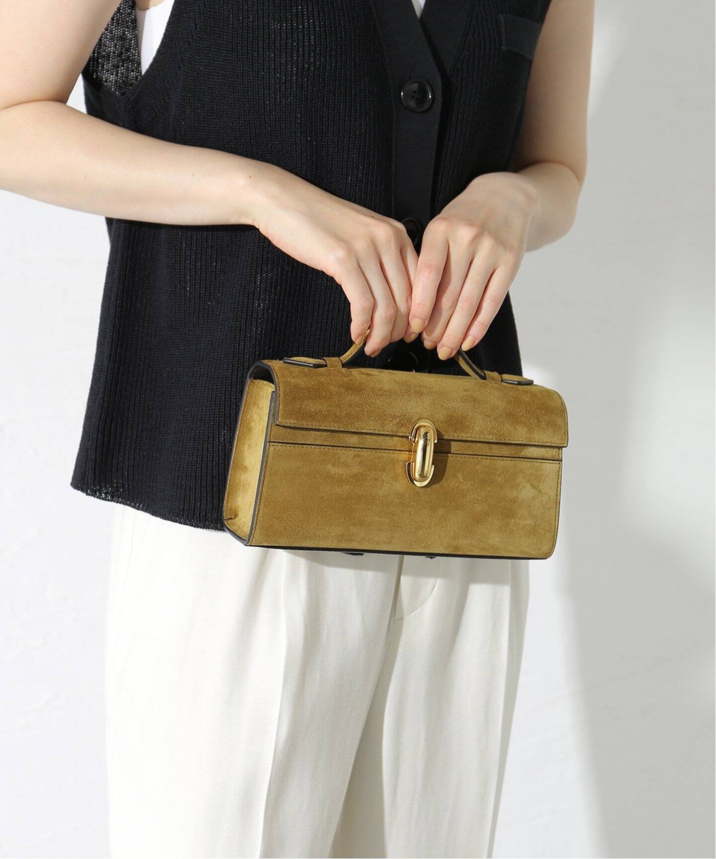 SAVETTE サヴェット THE SYMMETRY POCHETTE Suede Calf（ハンドバッグ