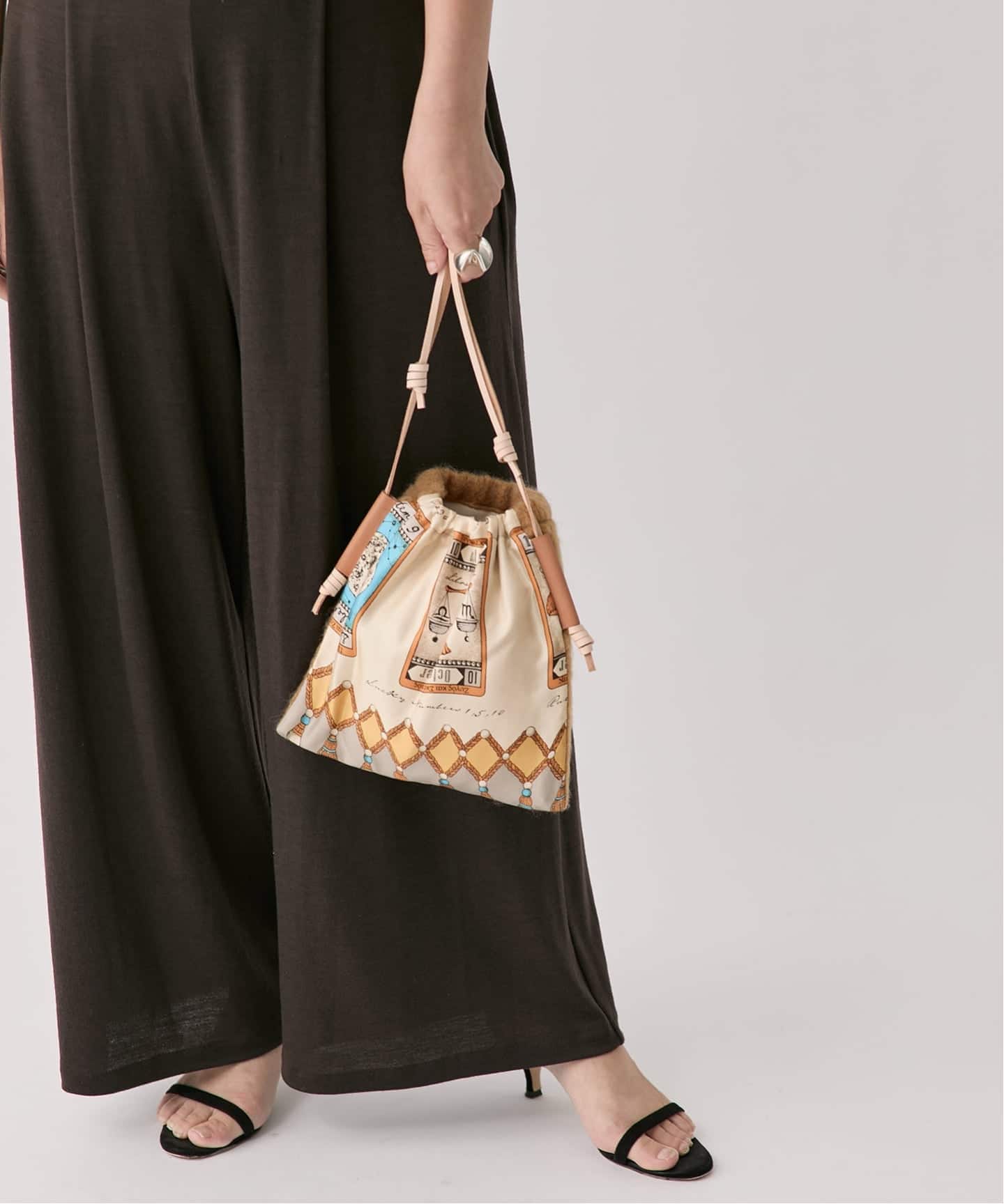 manipuri マニプリ プリントシルクミニバッグ 0153252503（トート