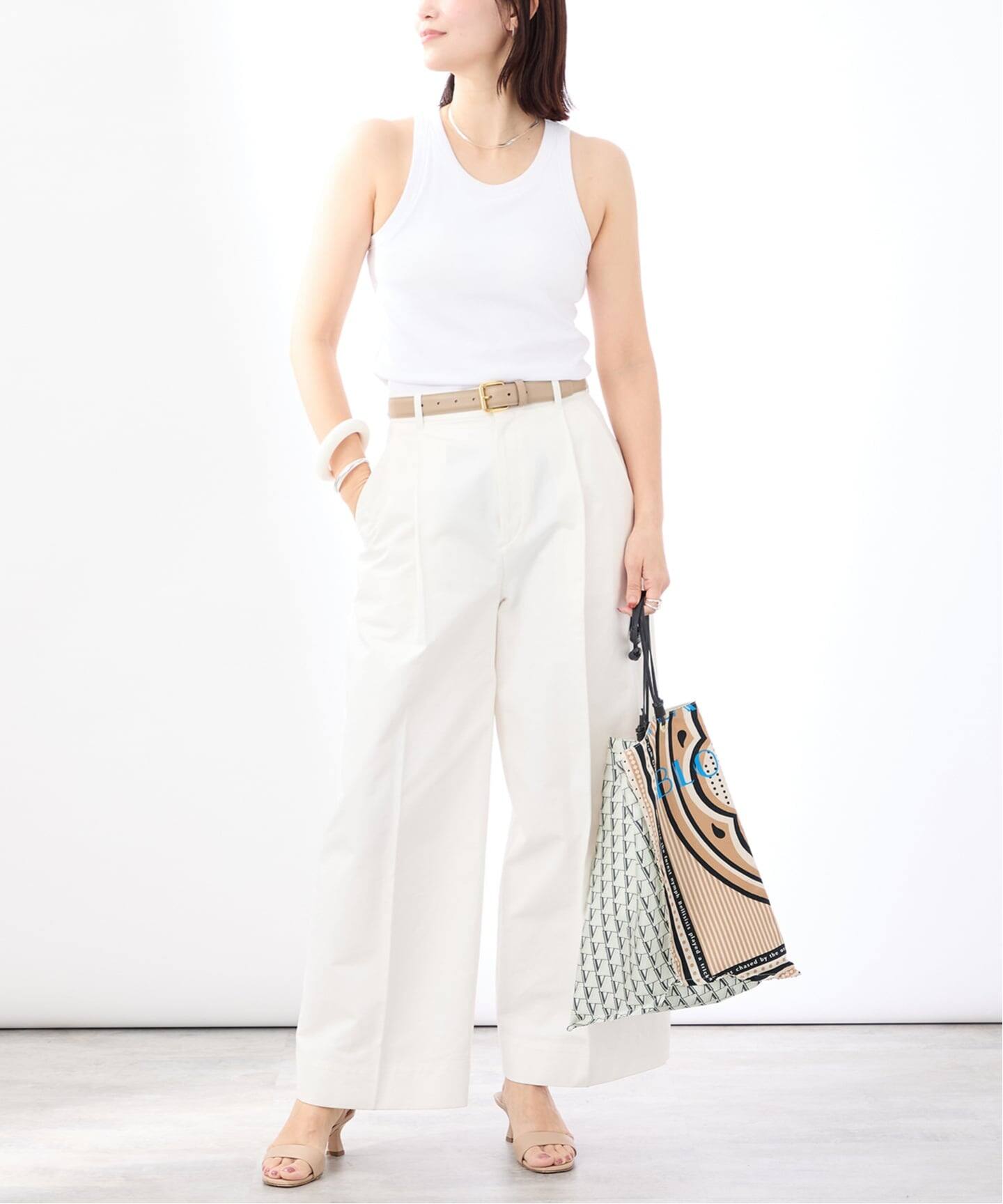 追加》manipuri マニプリ Bag 別注Verロゴxデイジーバンダナ（トート 