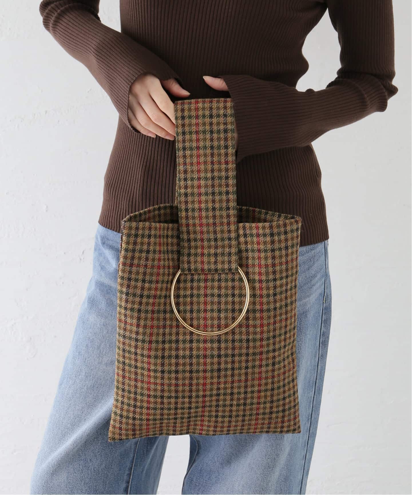 追加》LERET.H ルレアッシュ 別注サック・カレ チェック（ハンドバッグ