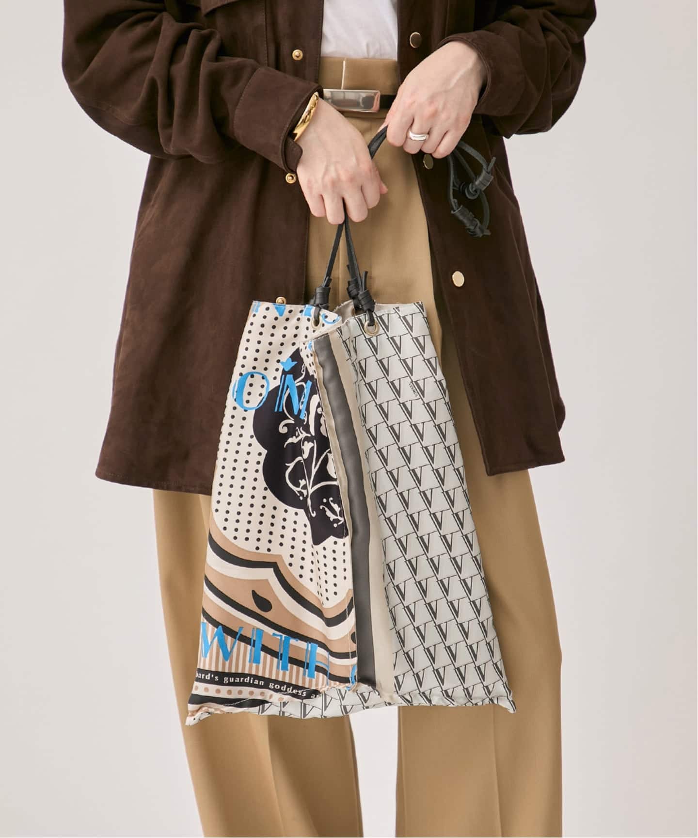 追加2》manipuri マニプリ Bag 別注Verロゴxデイジーバンダナ（トート