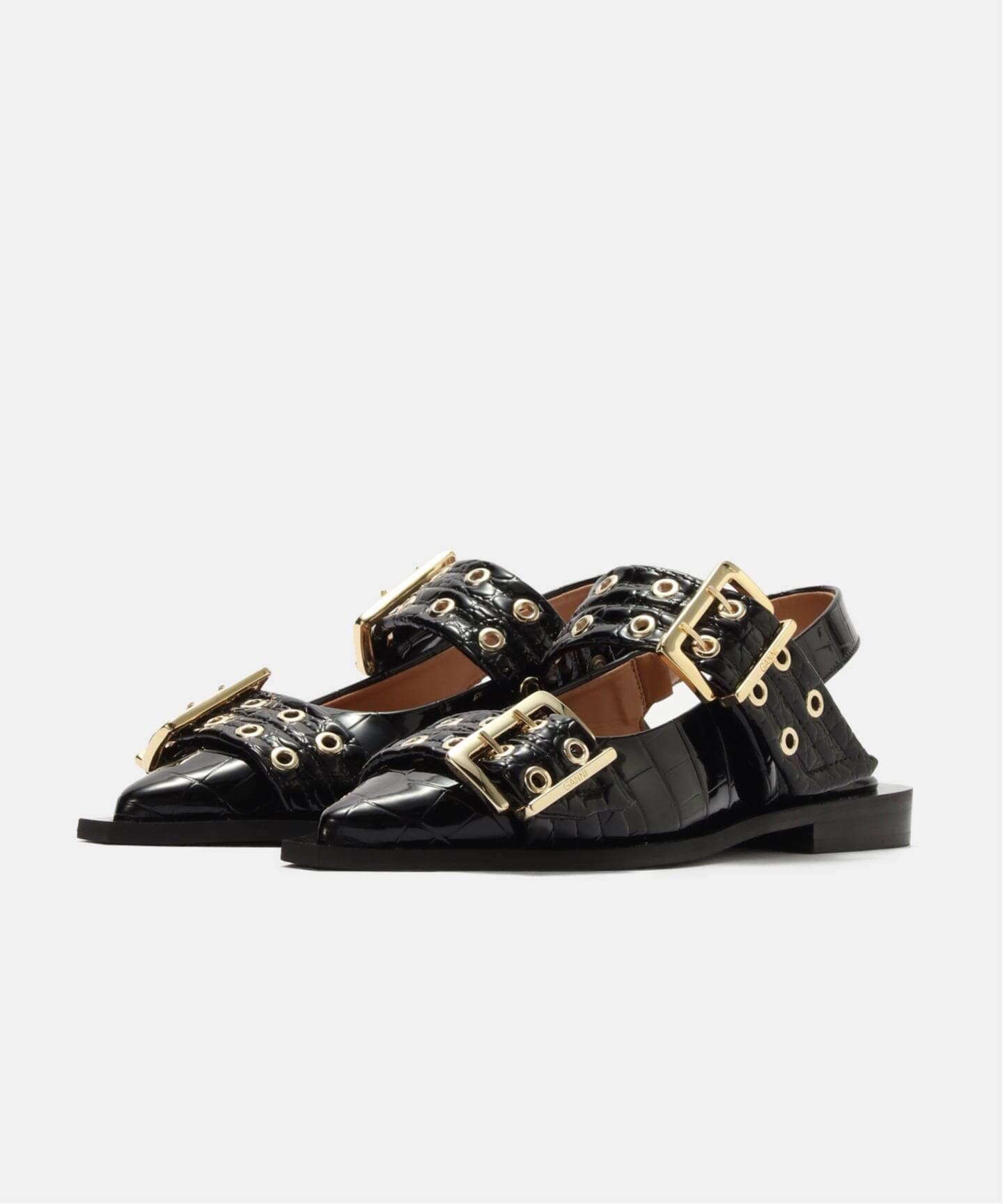 GANNI:S2796:FEMININE BUCKLE BELLERINA（サンダル）｜BOICE