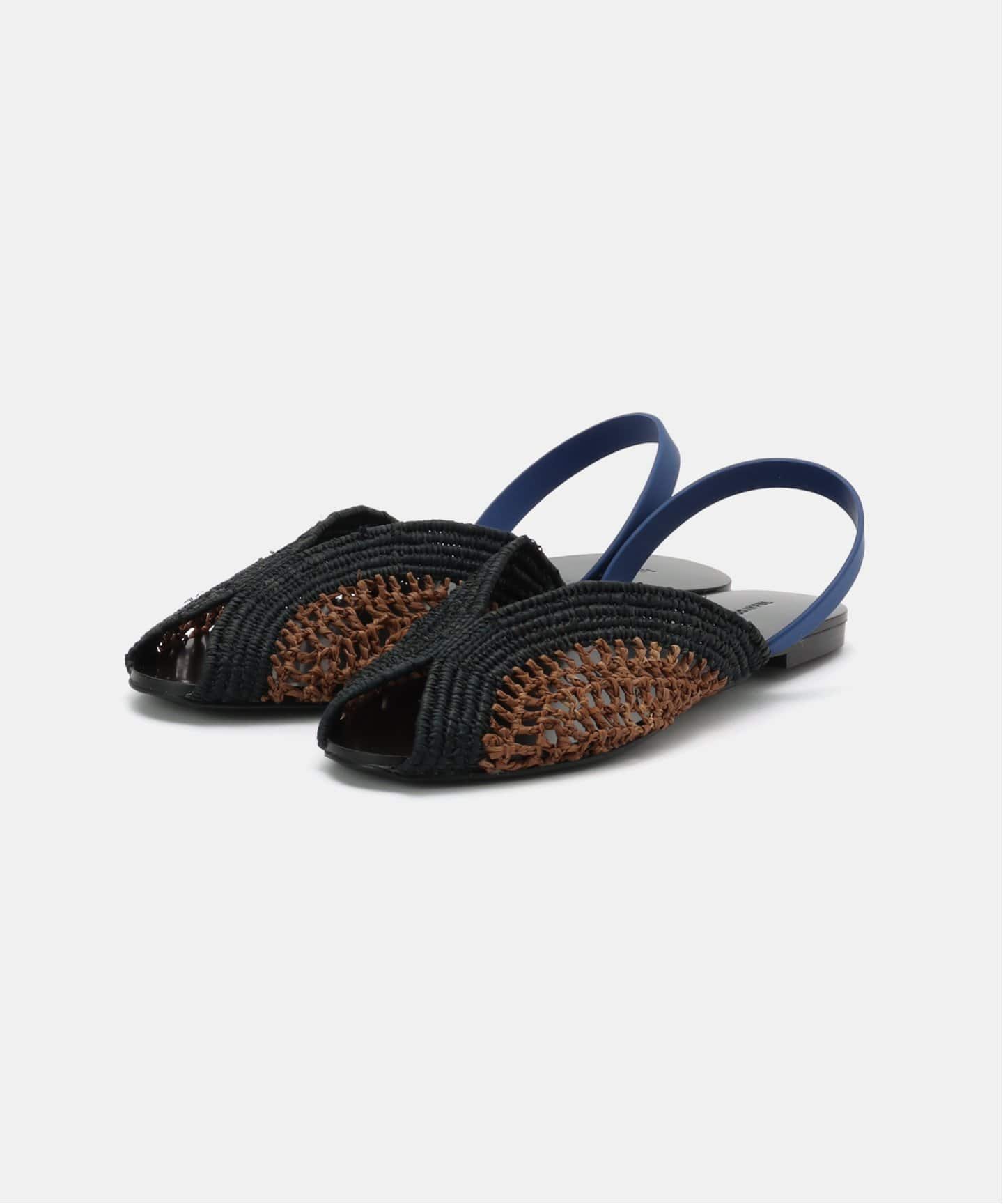todayful Raffia Slide Sandalsサンダル38 ブラック TODAYFUL Raffia Slide Sandals（サンダル）｜BOICE FROM