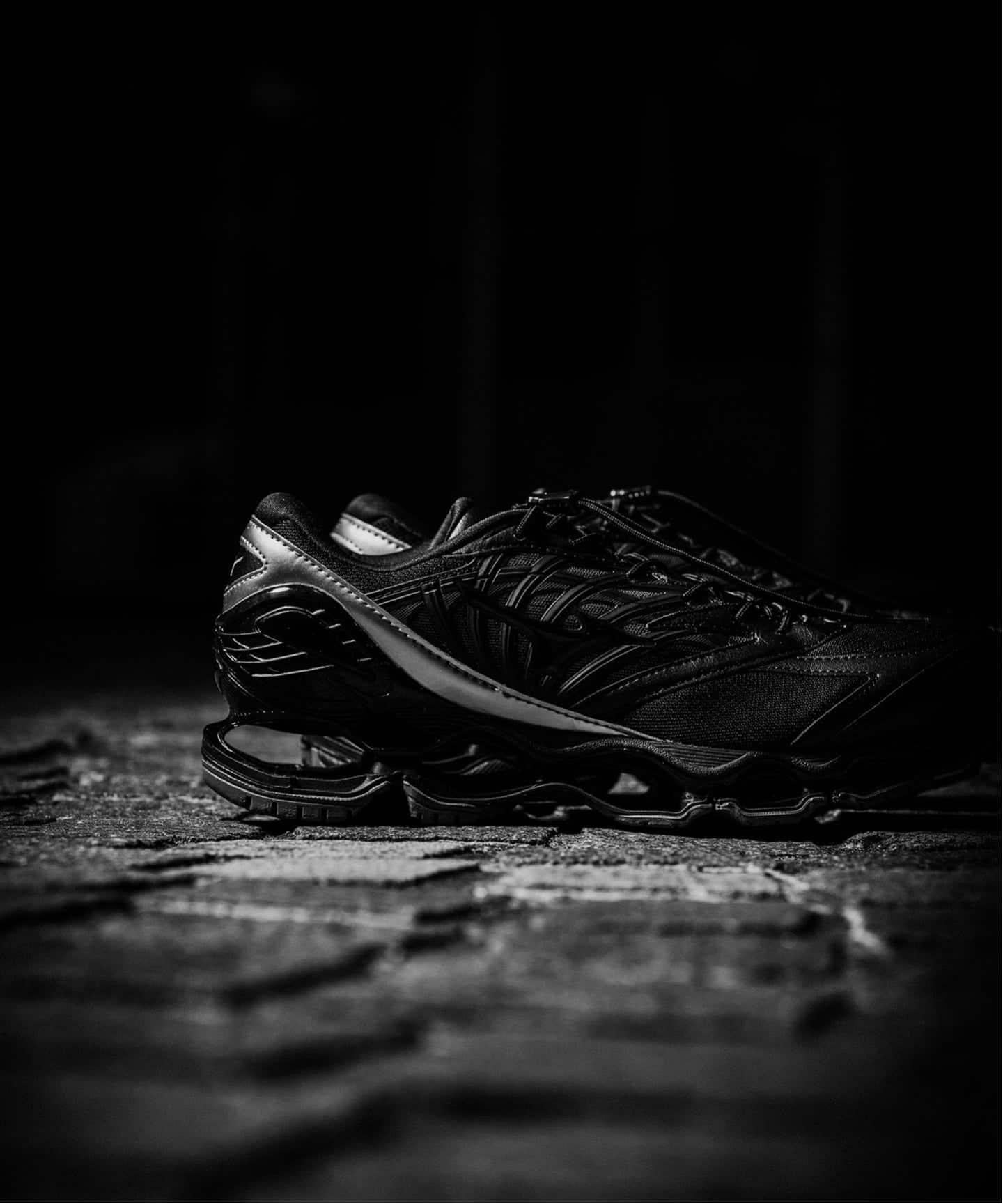 ヘリ革　黒　30m MIZUNO WAVE PROPHECY LS 別注 Curated by Herringbone Footwear