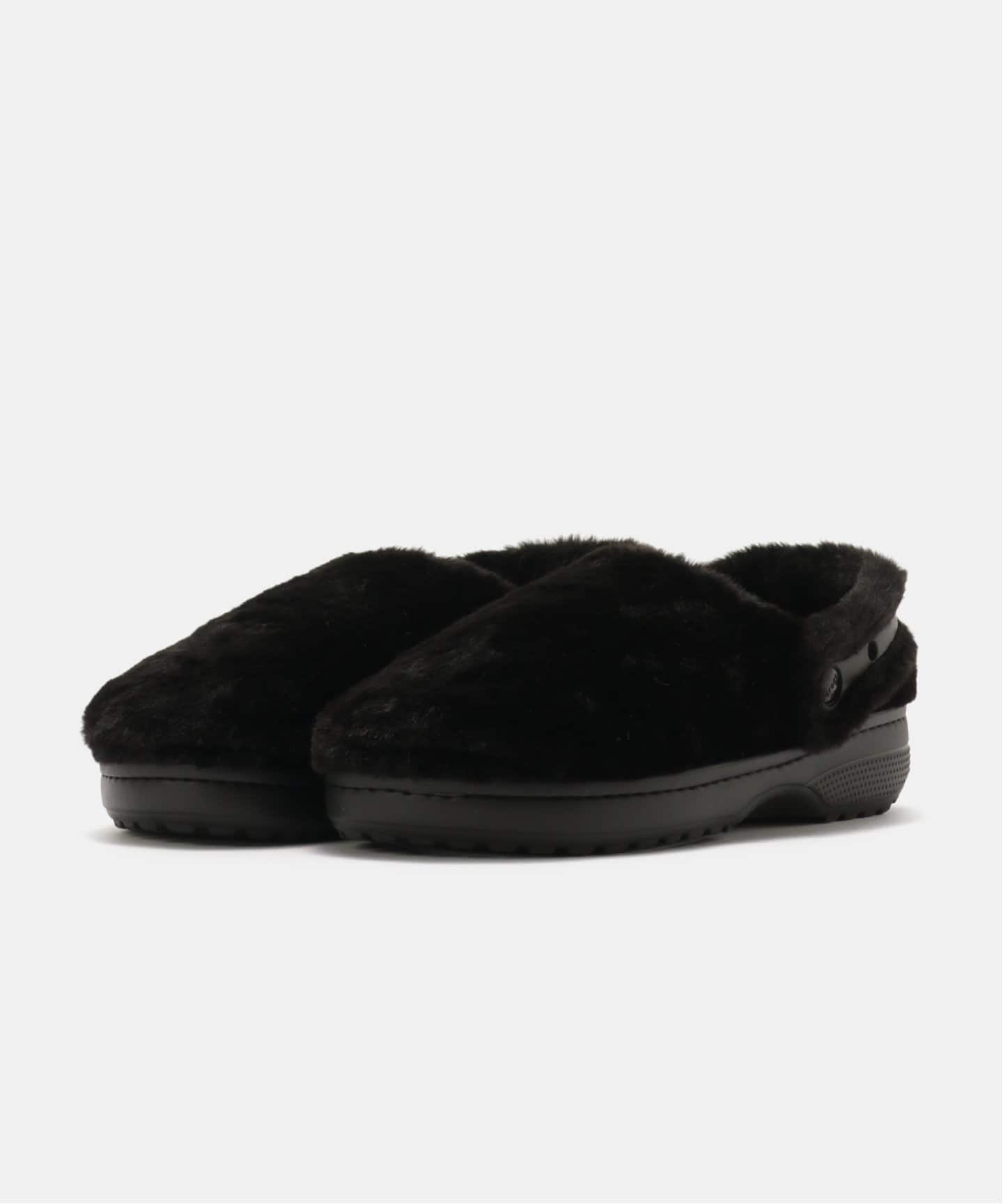 crocs ブラック ファー付きスリッポン 1_586407_TH.JPG