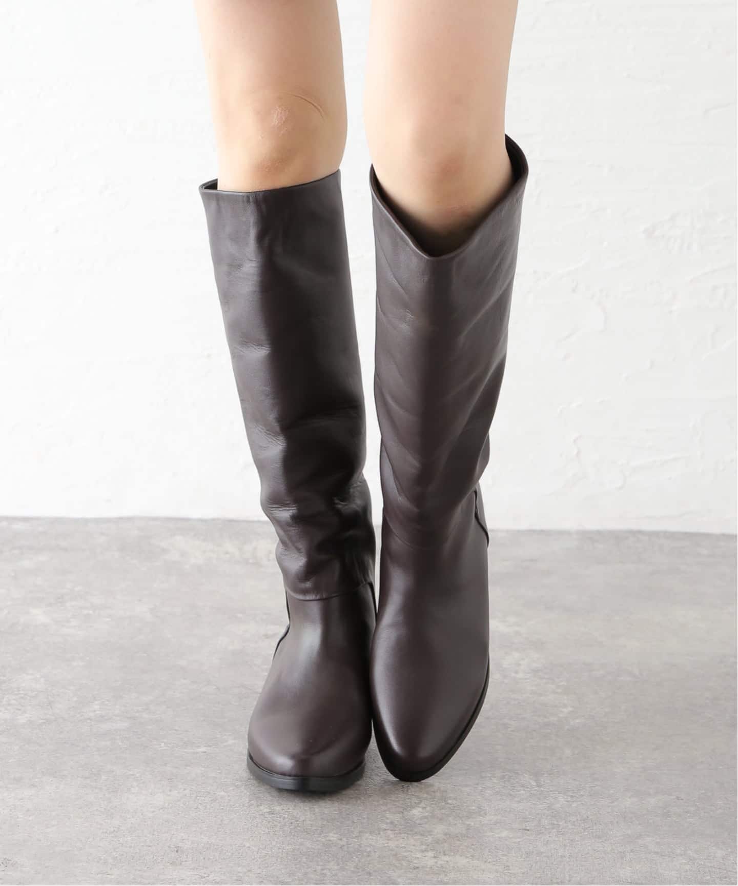 【極美品】定価29920円 REMME ブラック レザー ロングブーツ REMME/レメ レザーロングブーツ（ロングブーツ）｜La Totalite（ラ