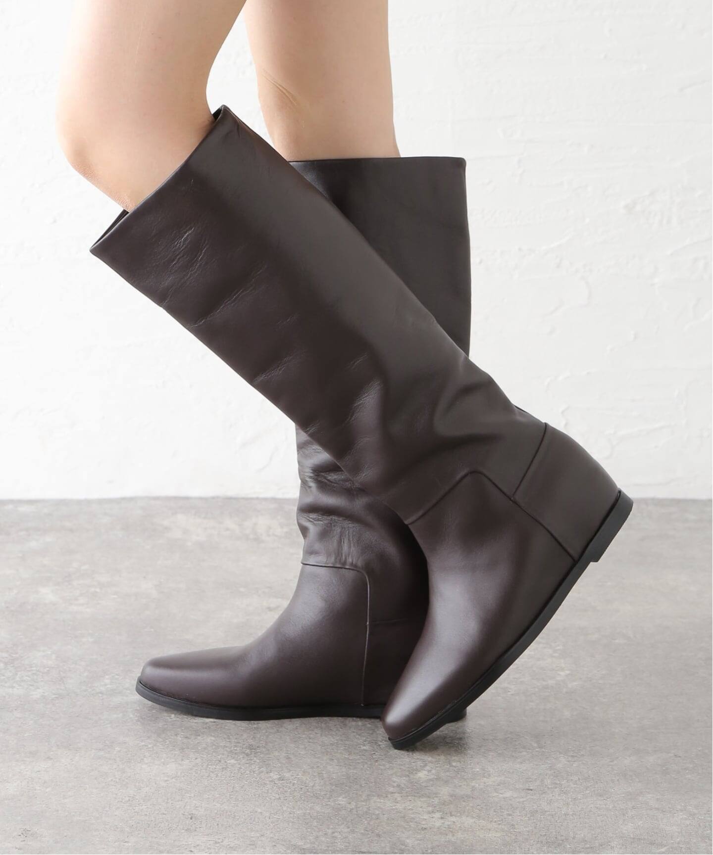 REMME レザーロングブーツ ブラック 39 REMME ブーツ LEATHER LONG BOOTS レメ レザーロング レディース