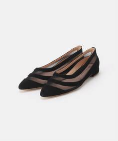 一部店舗+WEB限定》FABIO RUSCONI スエードメッシュコンビフラット 