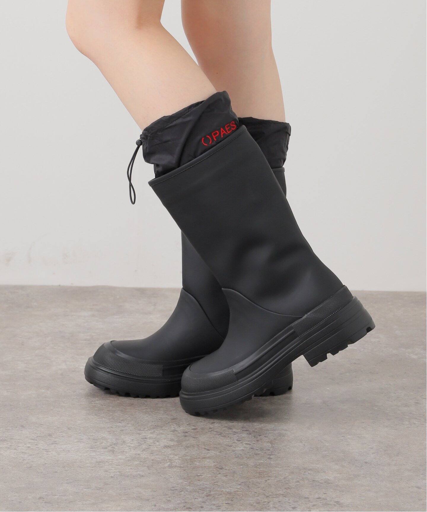 [PAES] ツーウェイレインブーツ/ブラック Paes/ぺイズ 2way Rain Boots（ロングブーツ）｜Spick and Span
