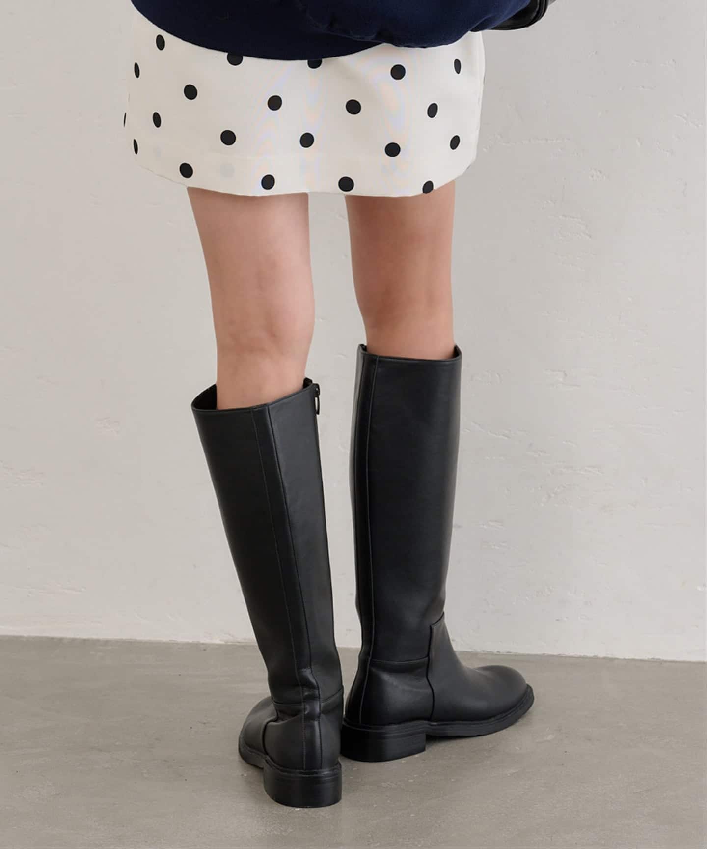 ロングブーツ KOMOREBI MUSEUM Handmade 2way shape round long boots KM286 予約》KOMOREBI MUSEUM /コモレビミュージアム レザーロング