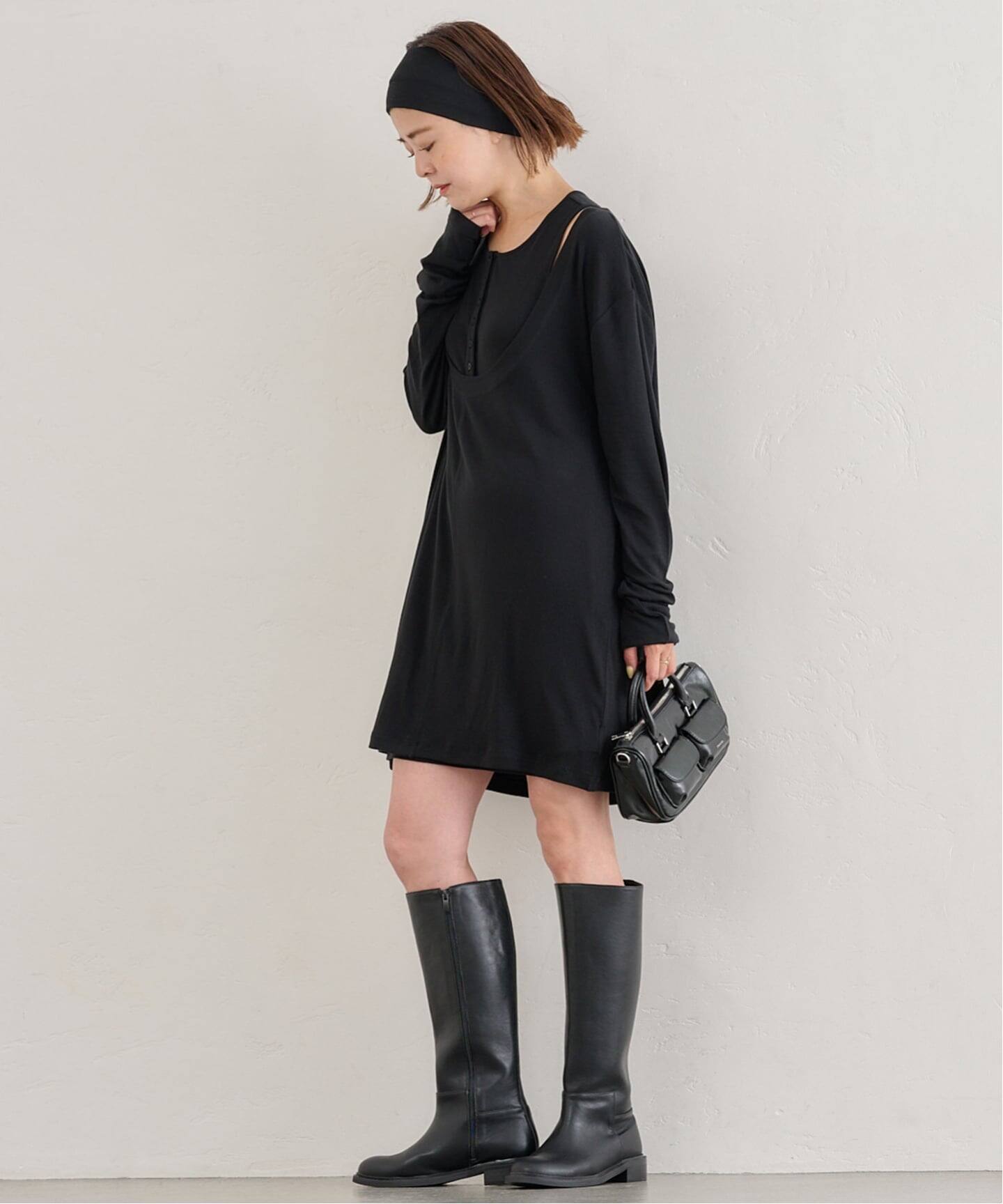 ロングブーツ KOMOREBI MUSEUM Handmade 2way shape round long boots KM286 予約》KOMOREBI MUSEUM /コモレビミュージアム レザーロング