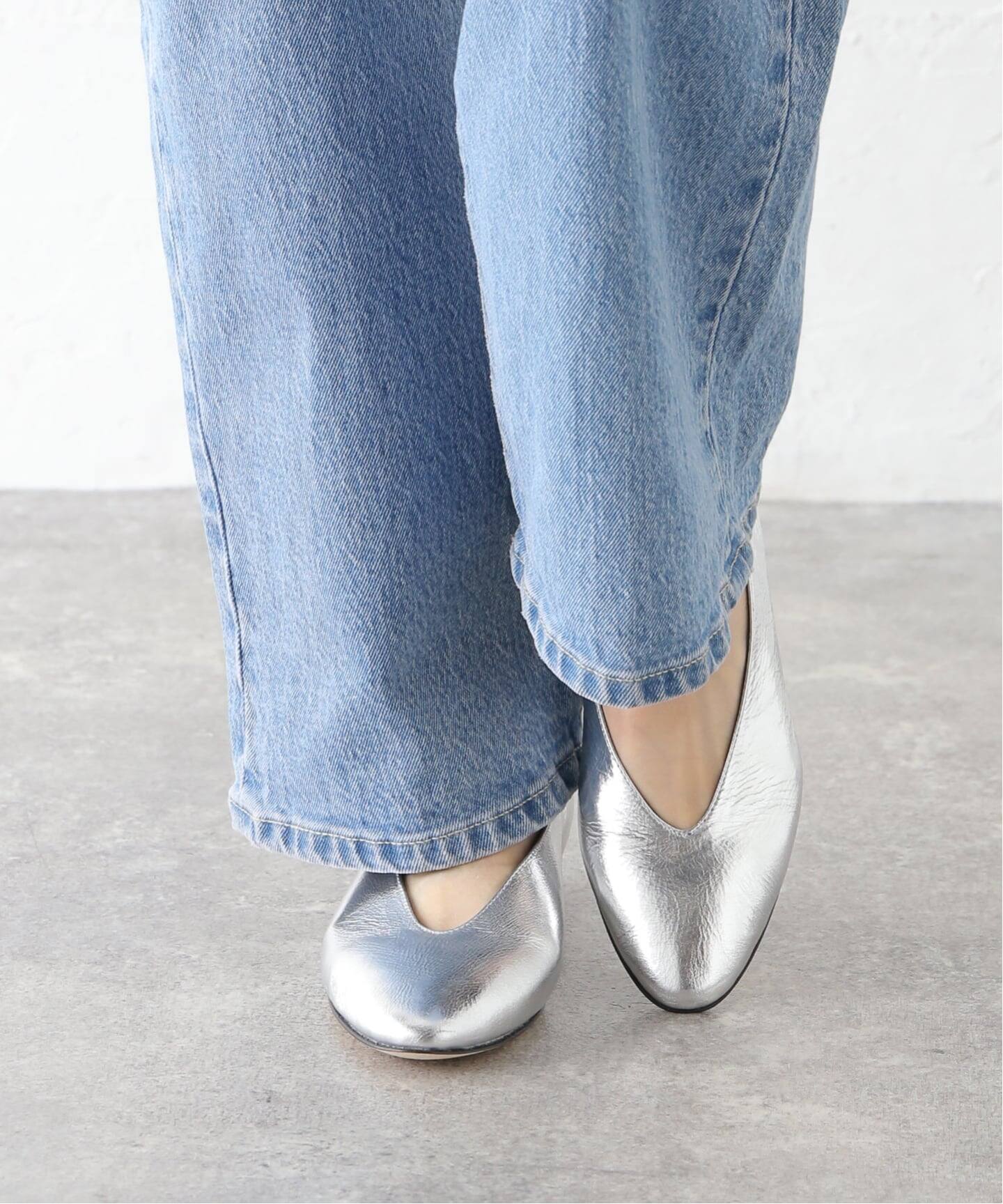 LANAPO SHOES /ラナポシューズ シルバーフラットシューズ（フラット