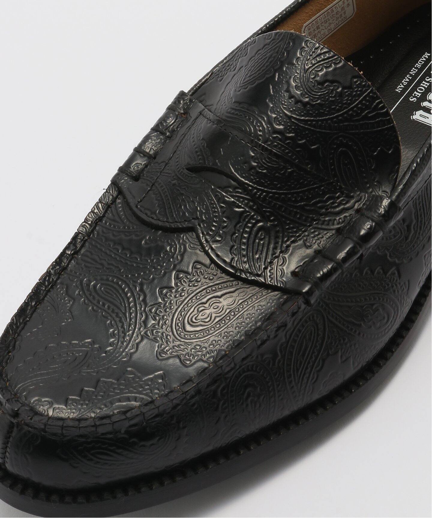 The Kenford Fineshoes】EMBOSSED LOAFERS / BLACK PAISLEY 