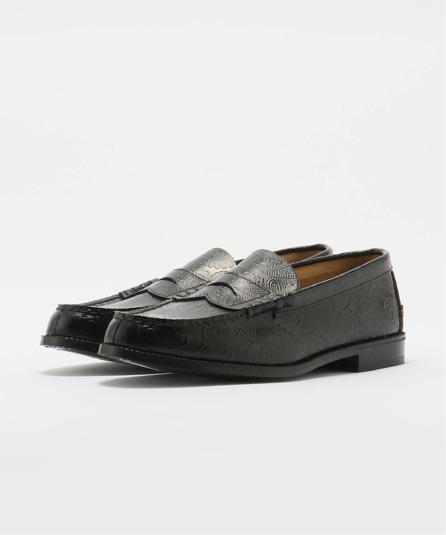 The Kenford Fineshoes】EMBOSSED LOAFERS / BLACK PAISLEY 