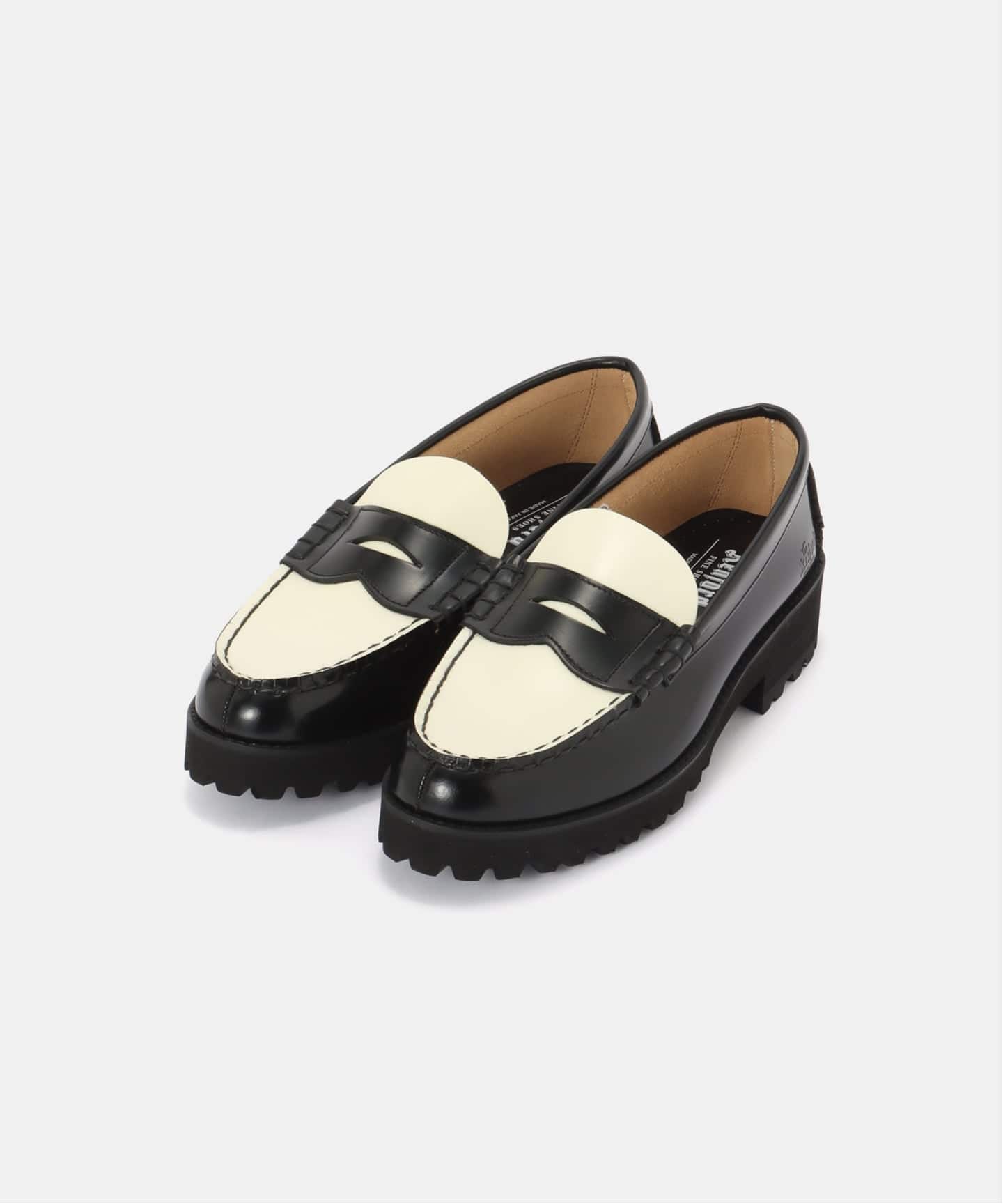 The Kenford Fineshoes TANK SOLE LOAFERS / BLACK WHITE（ローファー