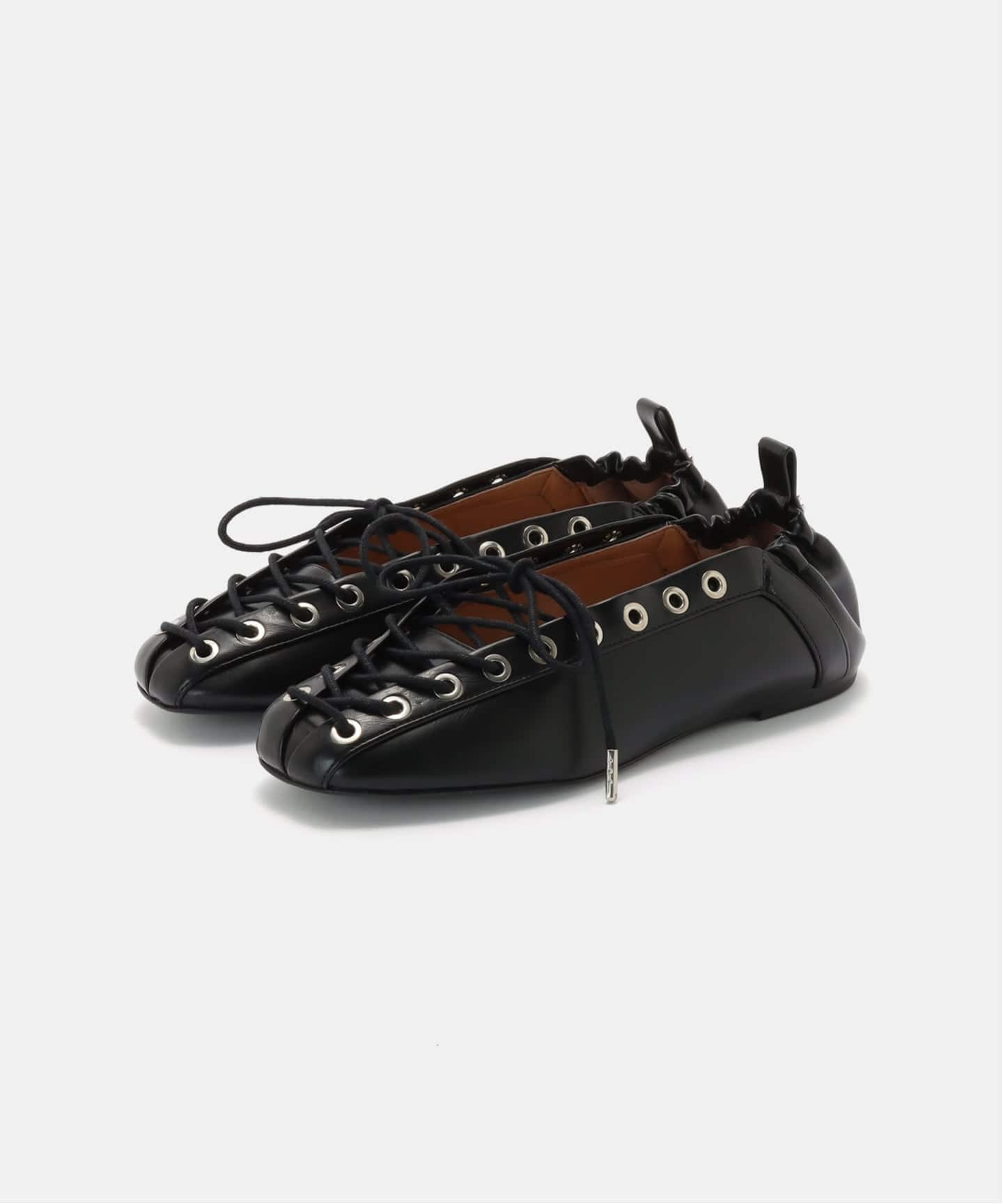 GANNI / ガニー Eyelets Lace Up Ballerina Crinkle（バレエシューズ